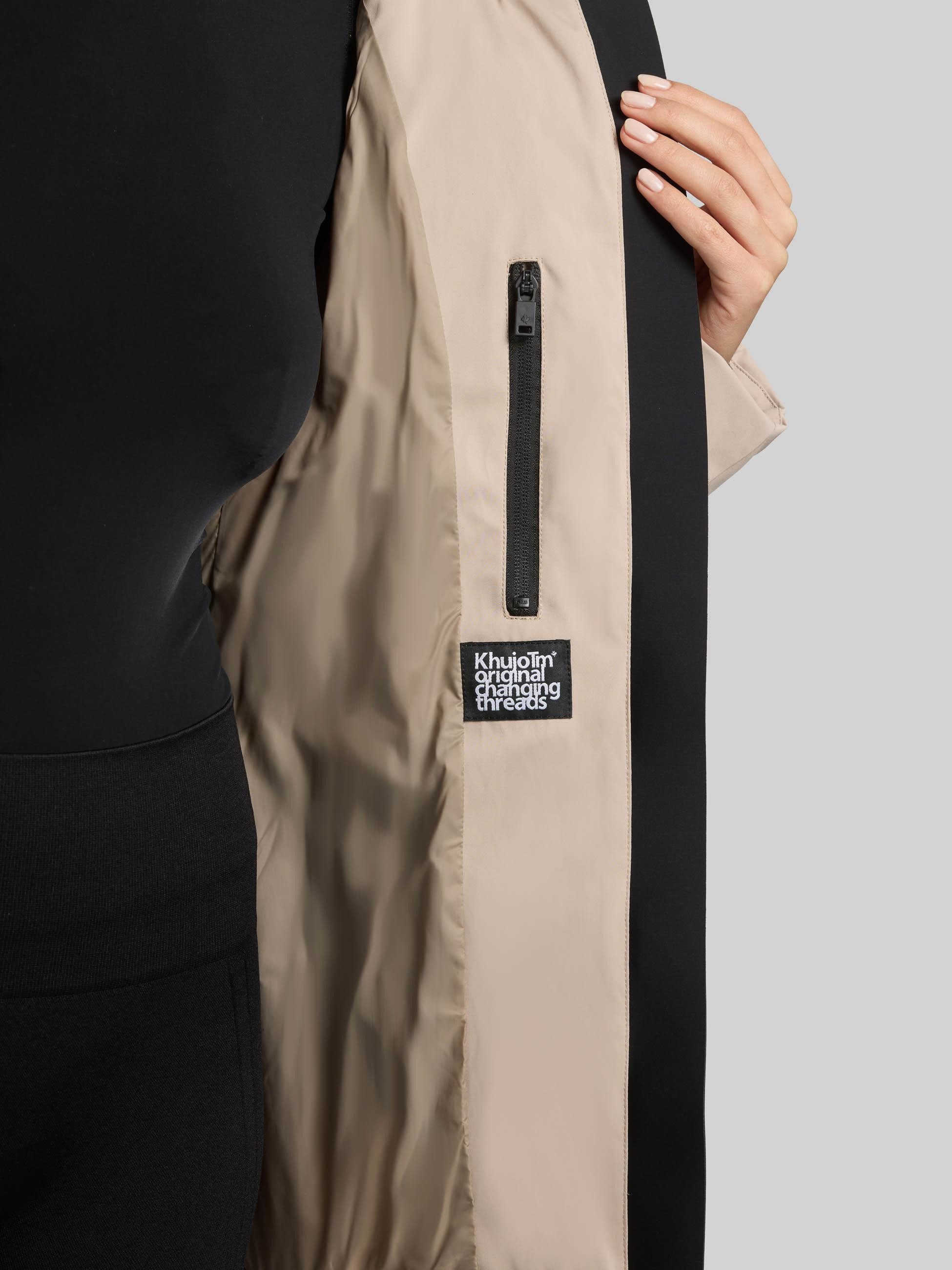 khujo Kurzmantel Allap Warmer Damen Mantel mit innenliegenden Rucksack-Trägern