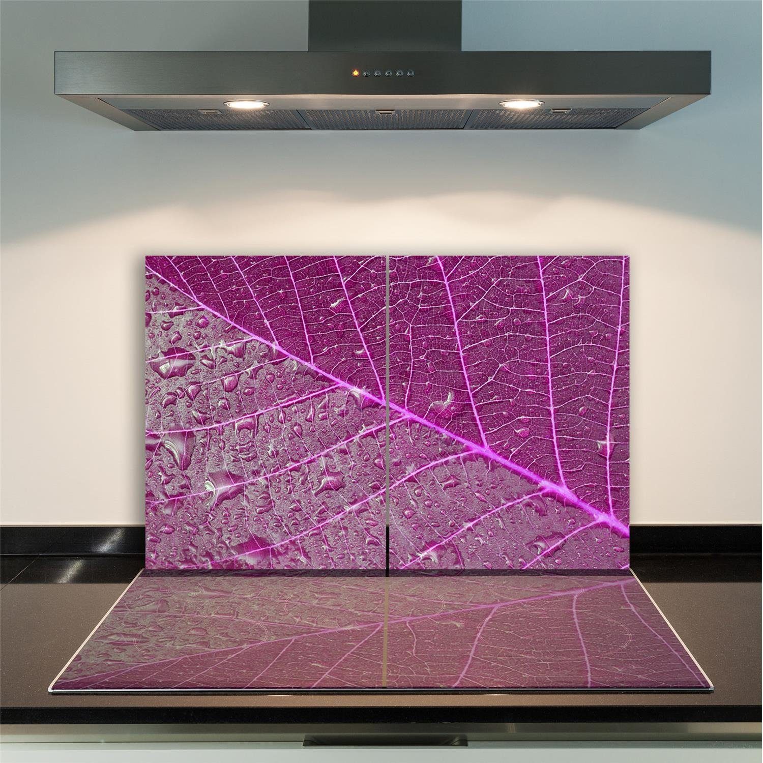 Decorwelt 80x52 Ceranfeldabdeckung 2-teilig Pink Abstrakt Herd-Abdeckplatte