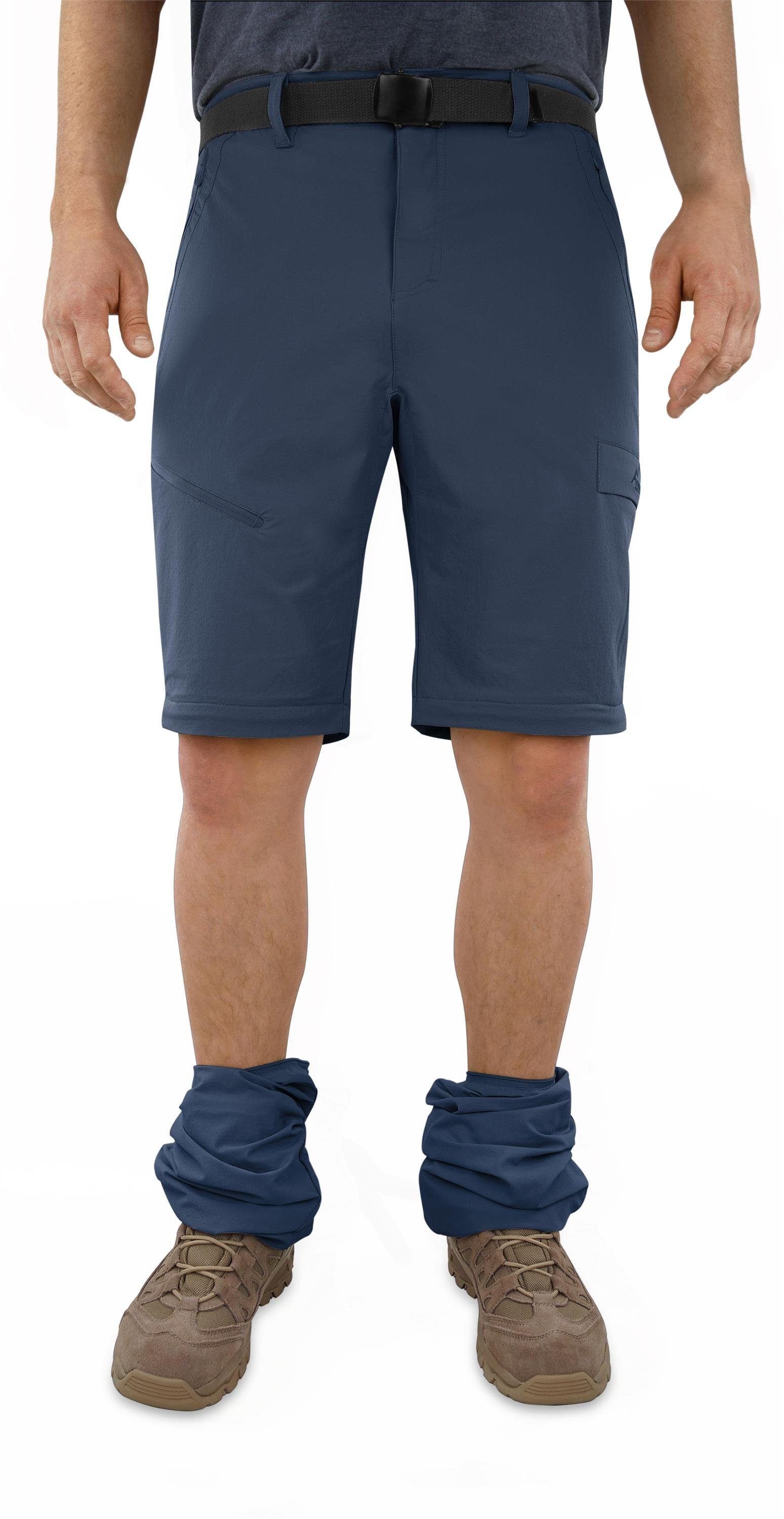 2-in-1 Softshellhose Sommerhose Navy Outdoorhose Wanderhose 50+ Zip-Off Zip-off-Hose Sonnenschutzfaktor Herren mit Daventry normani