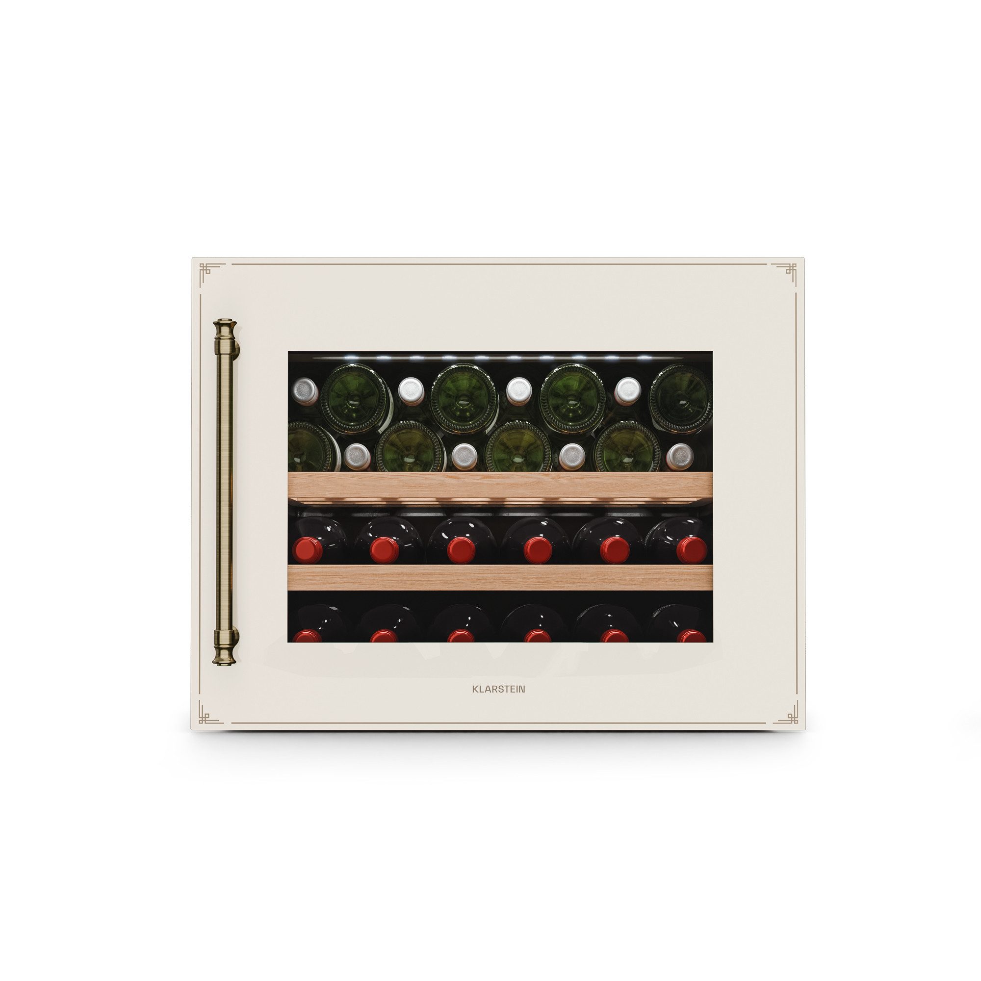 Klarstein Weinkühlschrank Vinsider Victoria 28 U, für 28 Standardflaschen á 0,75l,Wein Flaschenkühlschrank Weintemperierschrank Weinschrank Kühlschrank
