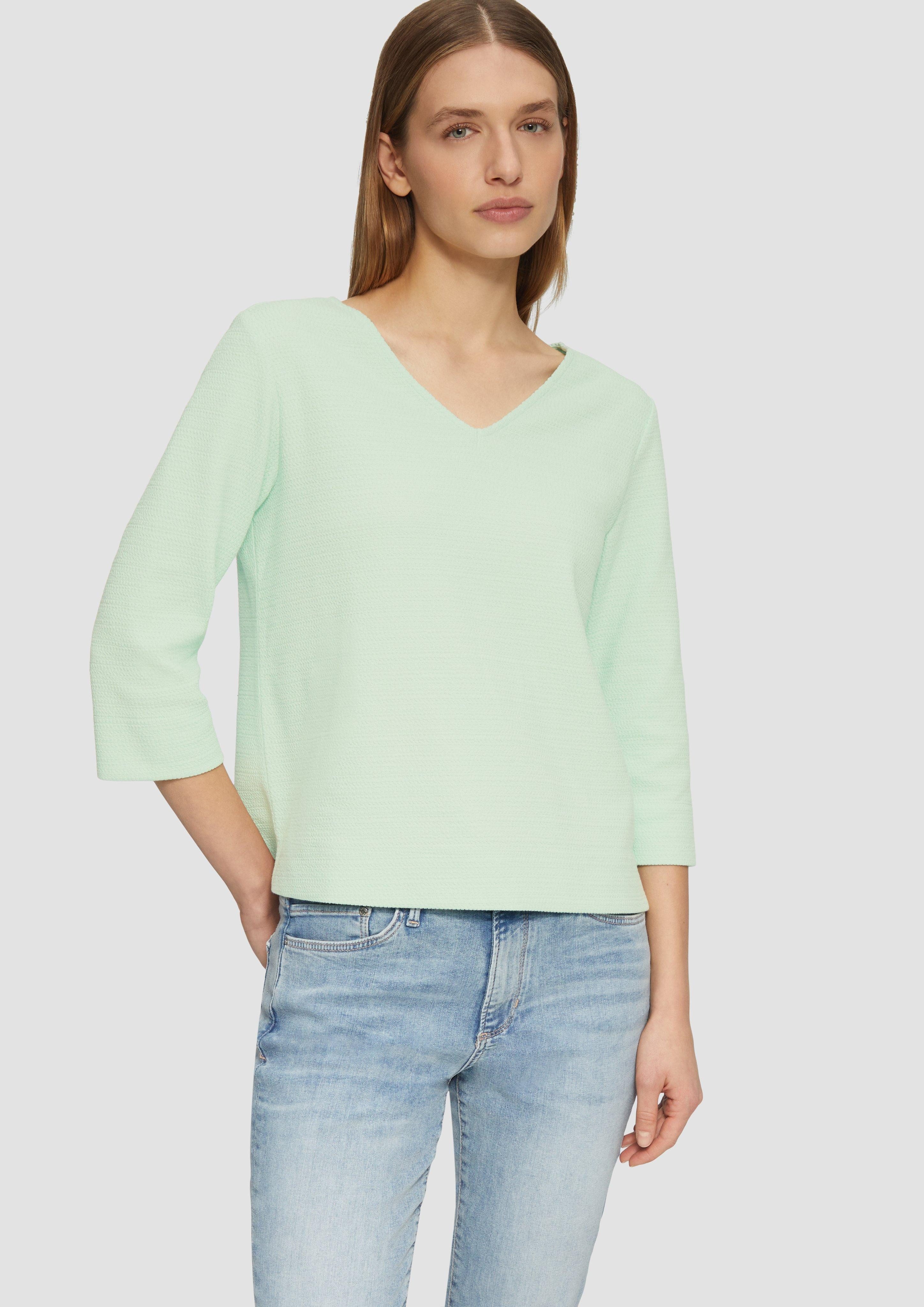 s.Oliver 3/4-Arm-Shirt Strukturiertes Sweatshirt aus Baumwollmix günstig online kaufen