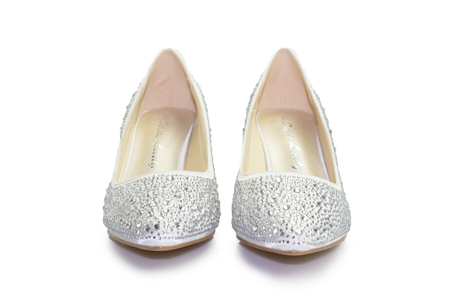 White Lady 925 zirkonia Satin-Strass - Brautschuhe Pumps – Bild 4 von 5