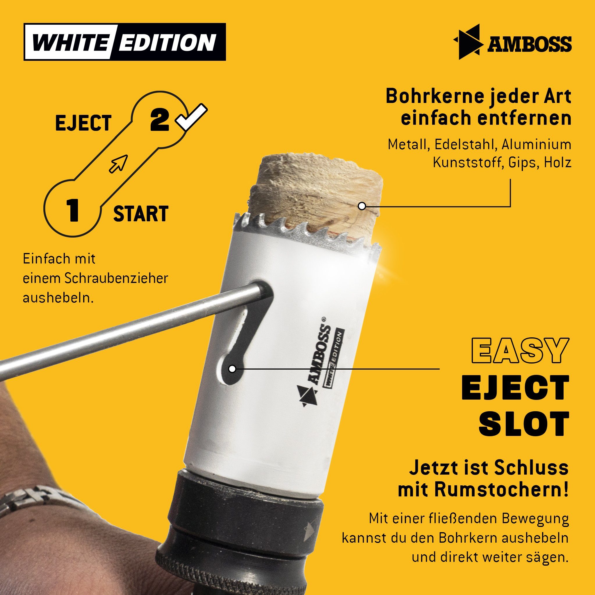 Amboss Werkzeuge Lochsäge AMBOSS M42 Bimetall Lochsäge 35mm + Aufnahme