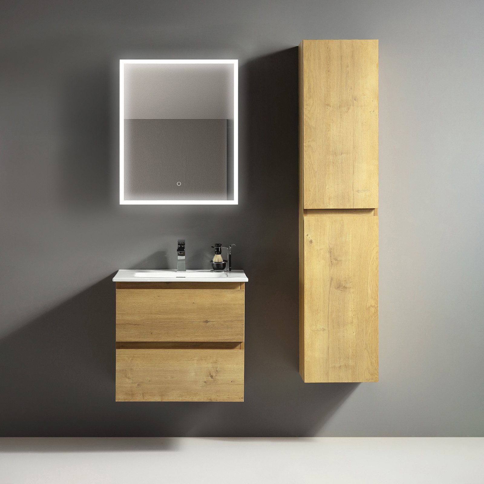Alpenberger Badmöbel-Set - Badschrank Badezimmerschrank, (Led günstig online kaufen