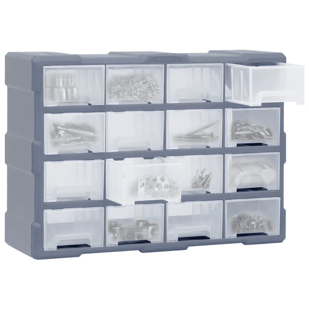 vidaXL Werkzeugkoffer 16 Schubladen Multi-Schubladen-Organizer 16 Schubladen 52x16x37 cm