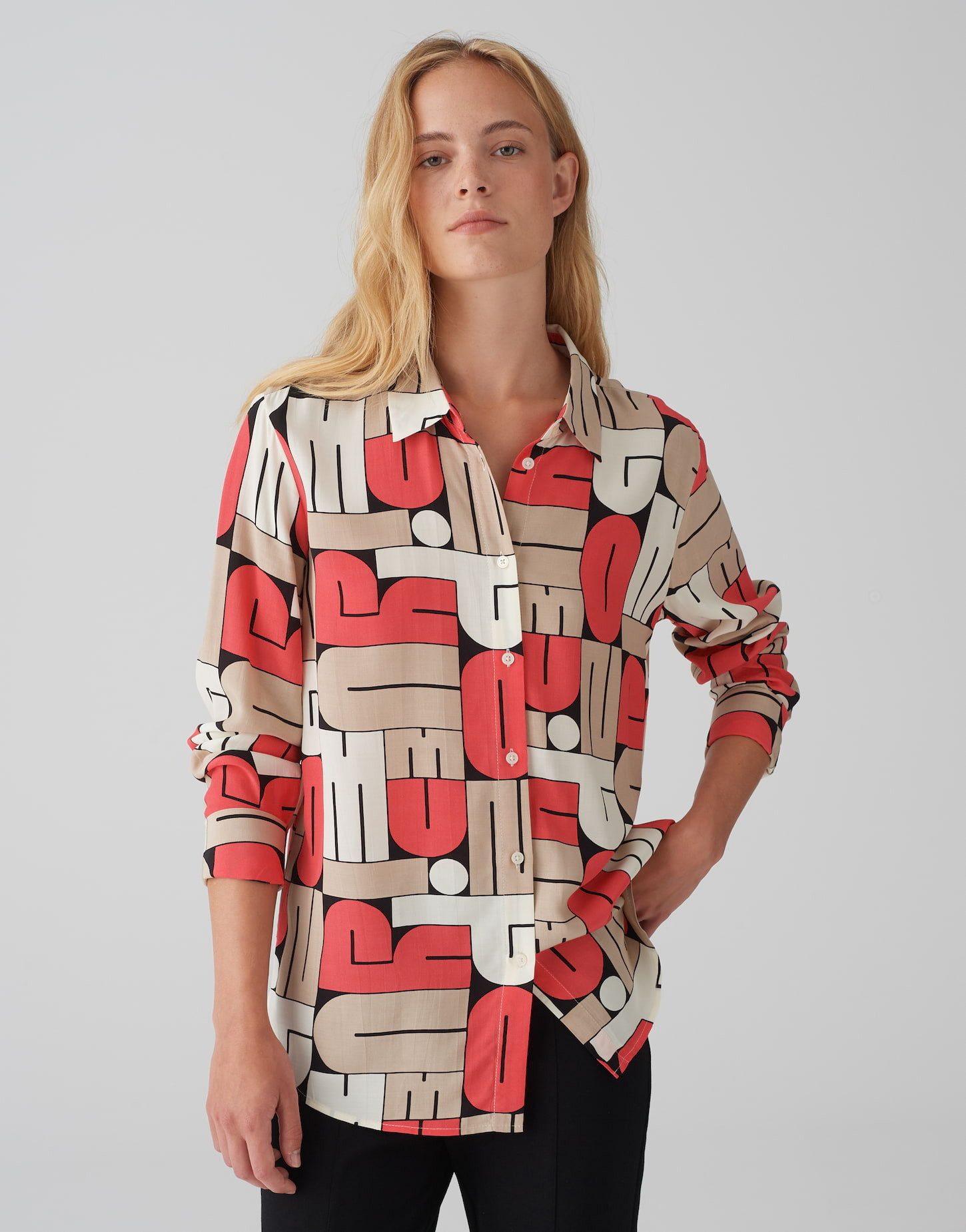 Langarmbluse Printbluse FUMIRA Regular aus reiner Viskose