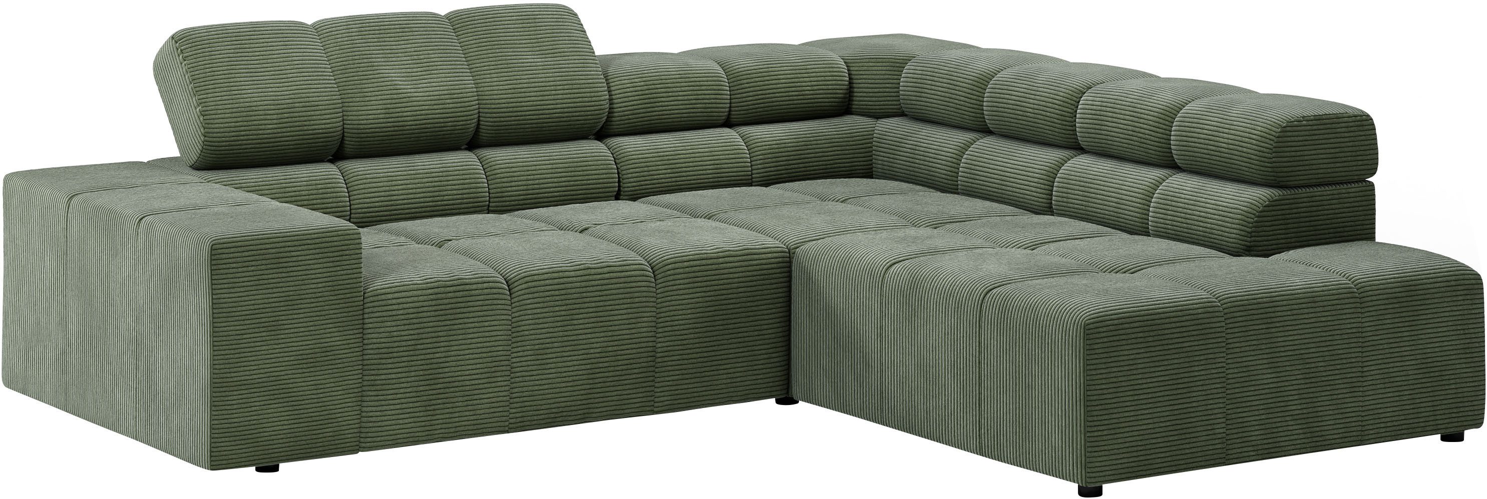 Home affaire Ecksofa Ancona, incl. Kopfteilverstellung + 3 Zierkissen, L-Form, Breite 249cm, wahlw. motorische Sitztiefenverstellung, B/T 249/215 cm