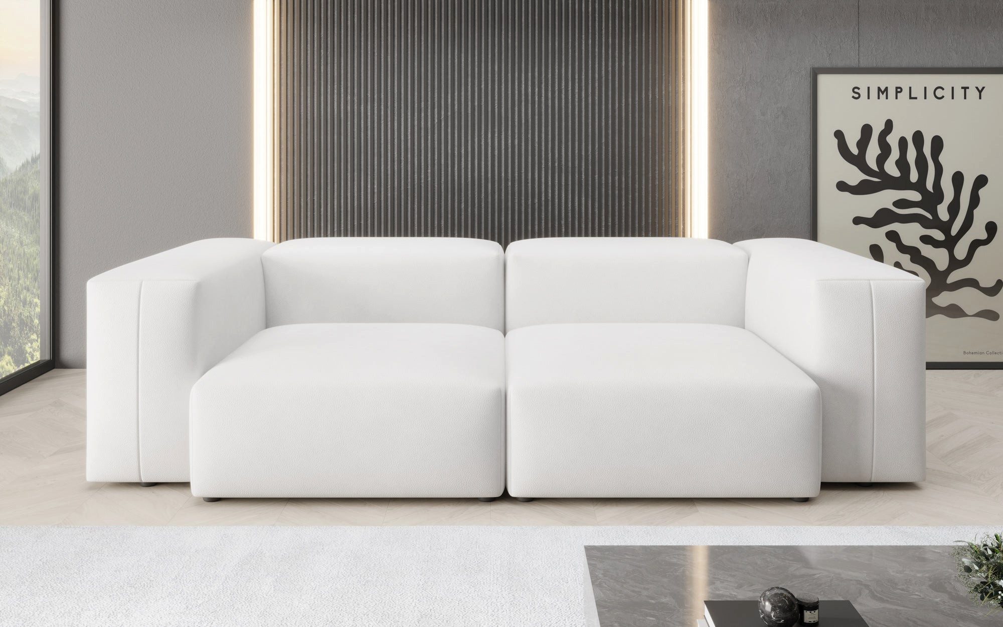 Luxusbetten24 Sofa Designer 2 Sitzer Sofa Snug, mit hochwertigem Echtlederbezug