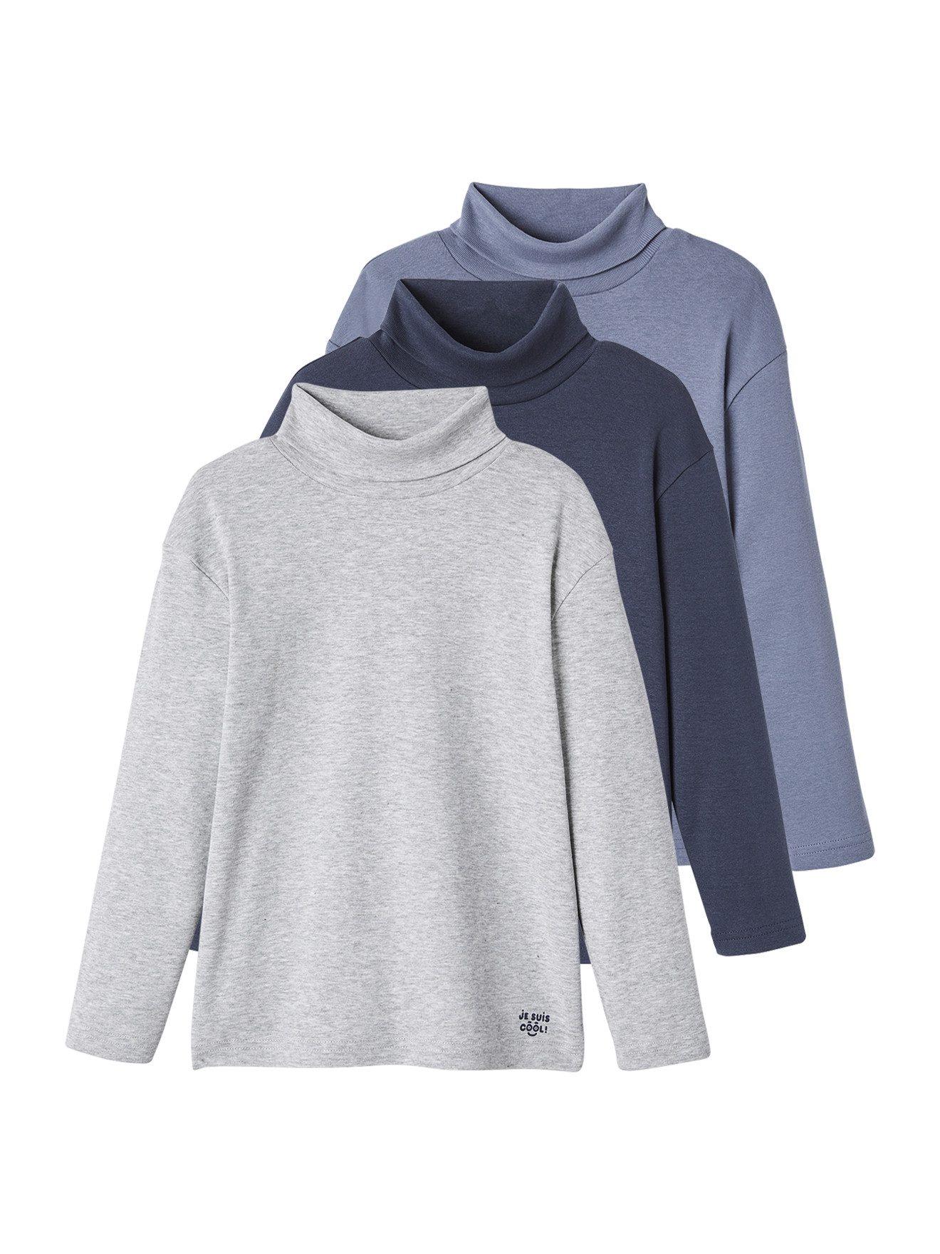 Rollkragenshirt 3er-Pack Jungen Rollkragenshirts BASIC