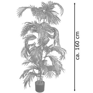 Kunstpalme Palme Palmfarn Kunstpflanze Kunstbaum Künstliche Pflanze 160 cm, Decovego