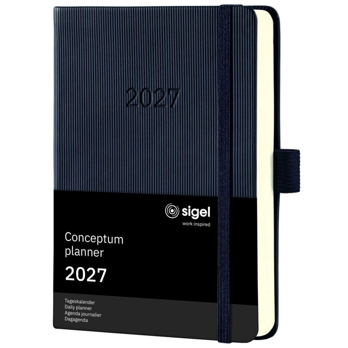 Taschenkalender Tageskalender Conceptum 2027 Hardcover schwarz 400 Seiten ca. A6