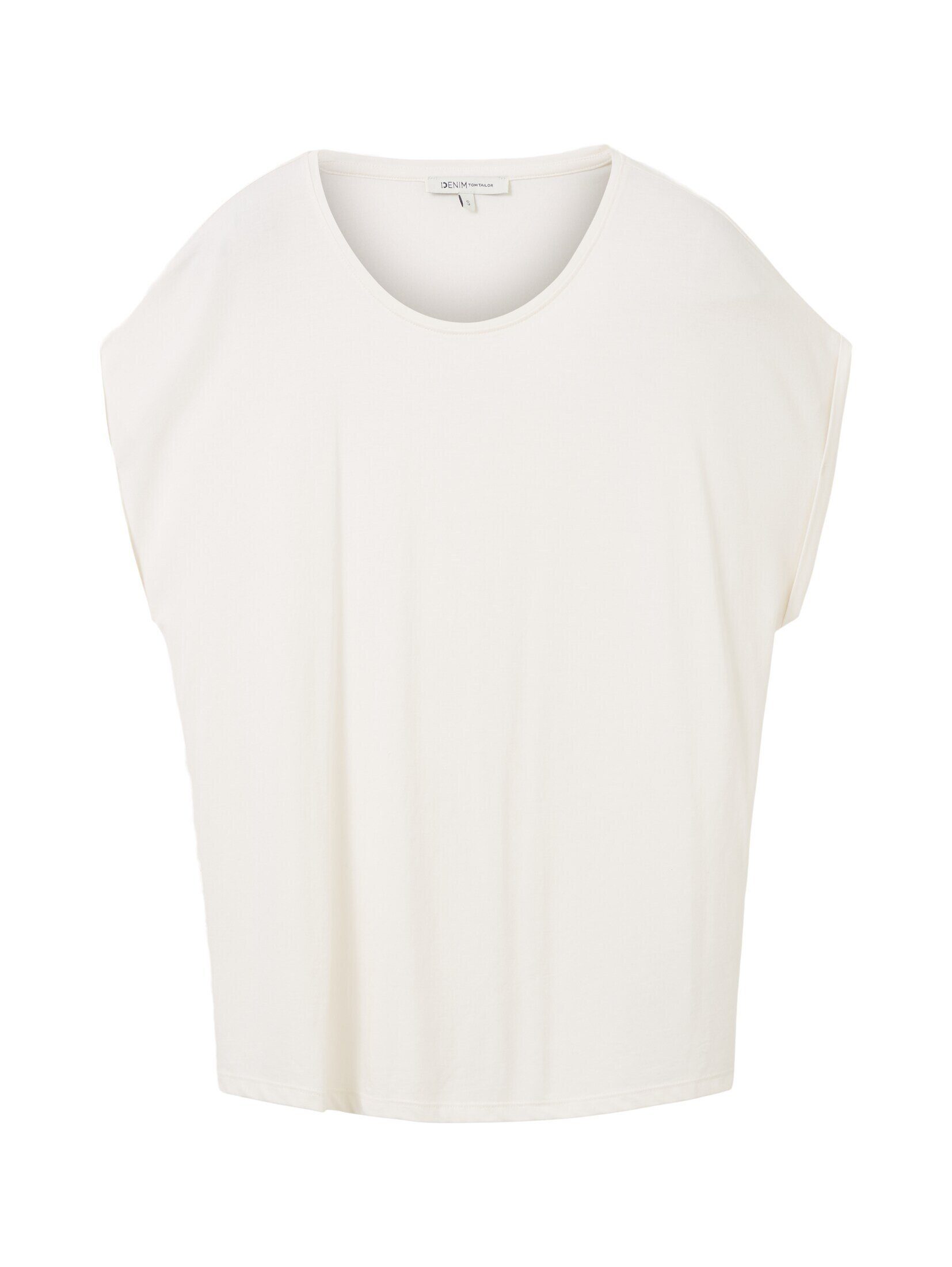 Denim Langarmshirt T-Shirt white TOM TAILOR cloud Basic off