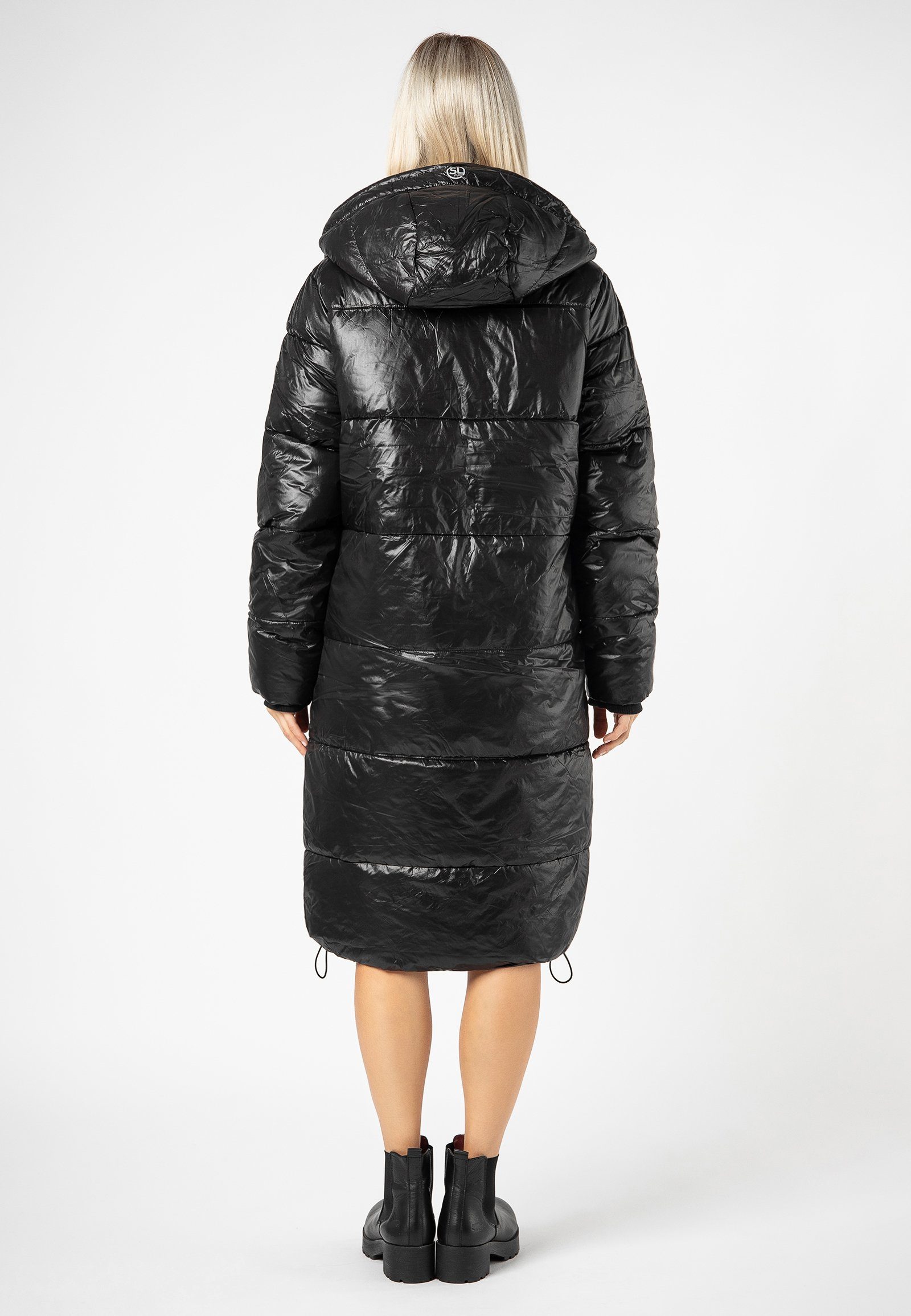SUBLEVEL Wintermantel Langer Damen Steppmantel mit großer Kapuze günstig online kaufen