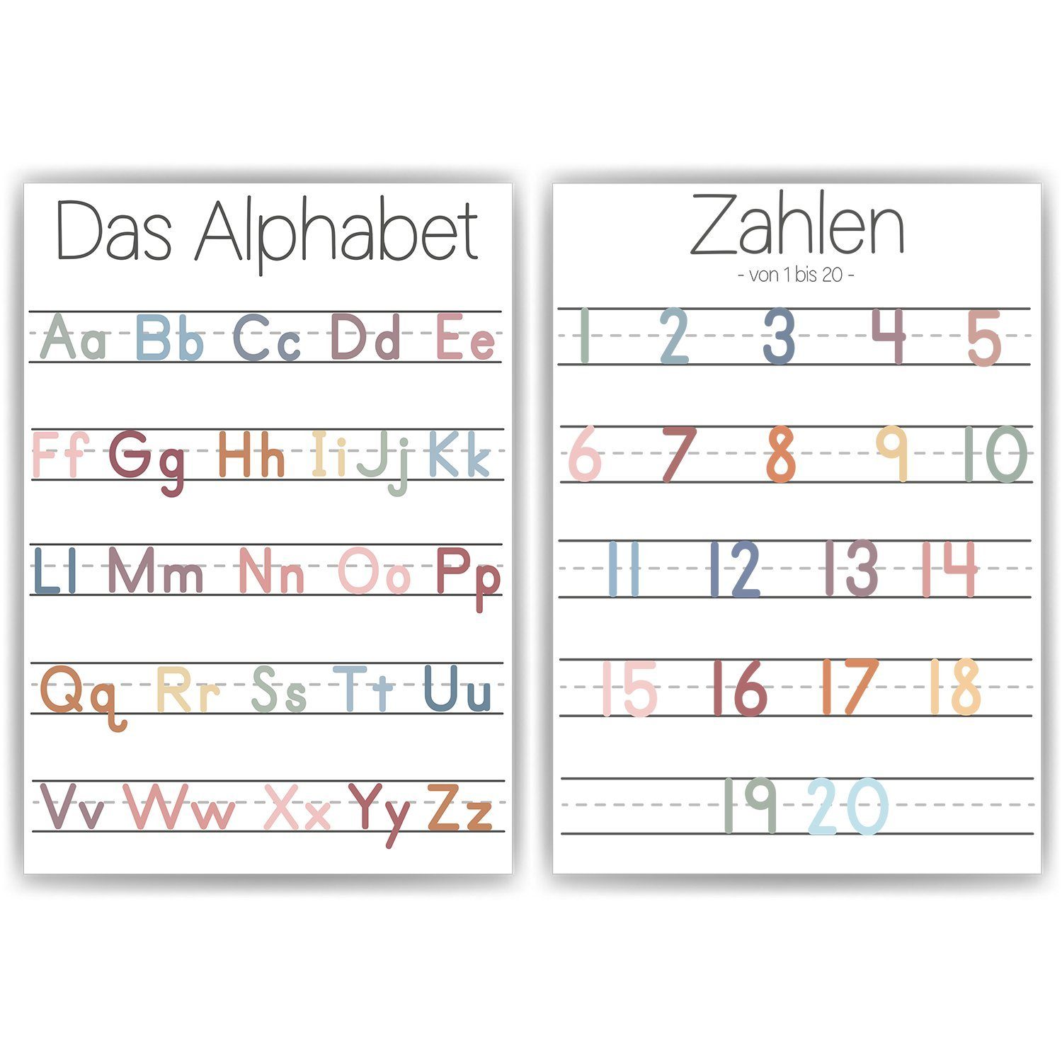 Tigerlino Poster ABC Kinderposter 2er Set günstig online kaufen