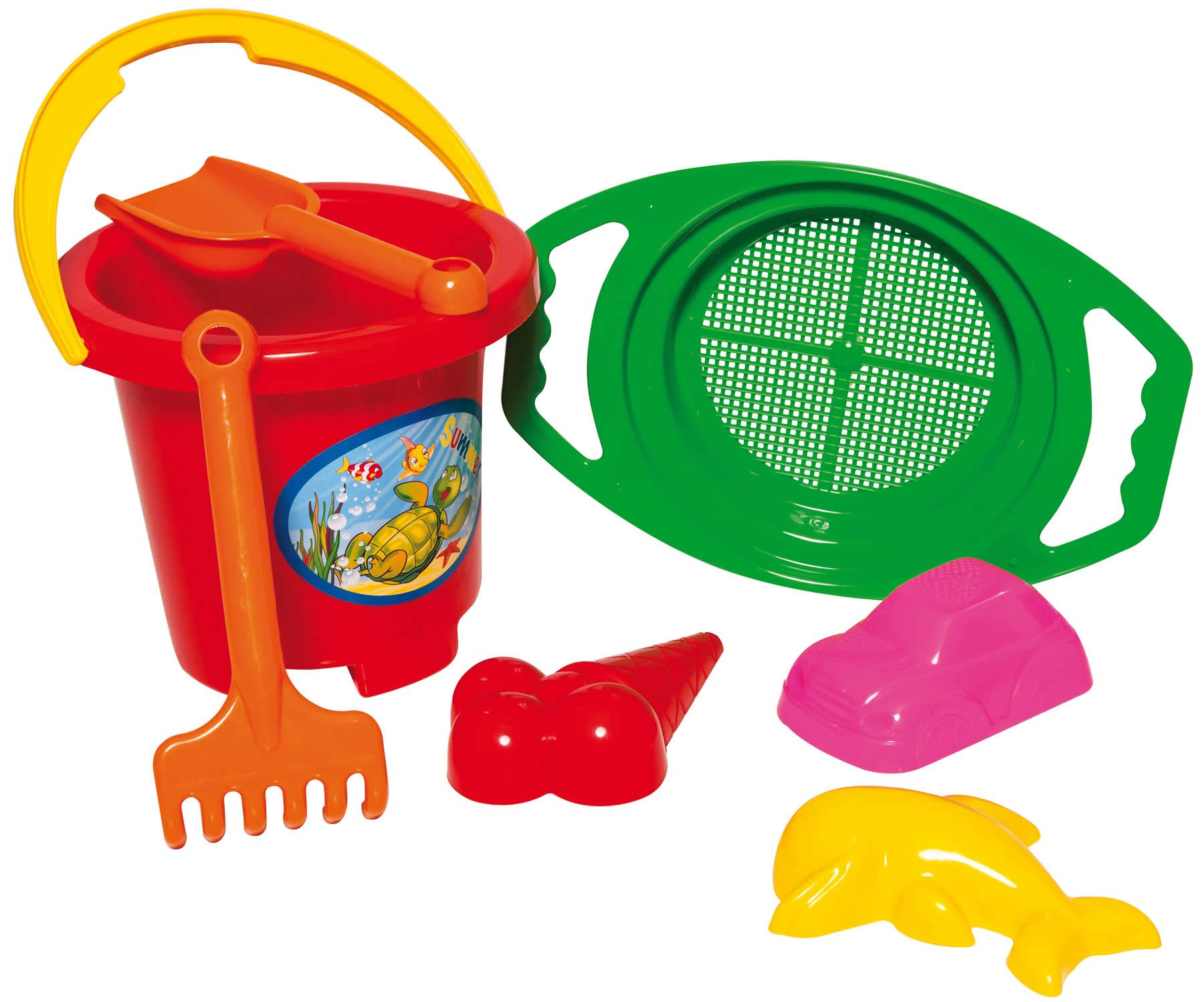 Dohany Sandform-Set Sandspielzeug Schaufel Rechen Eimer Förmchen 7-tlg, (Set)
