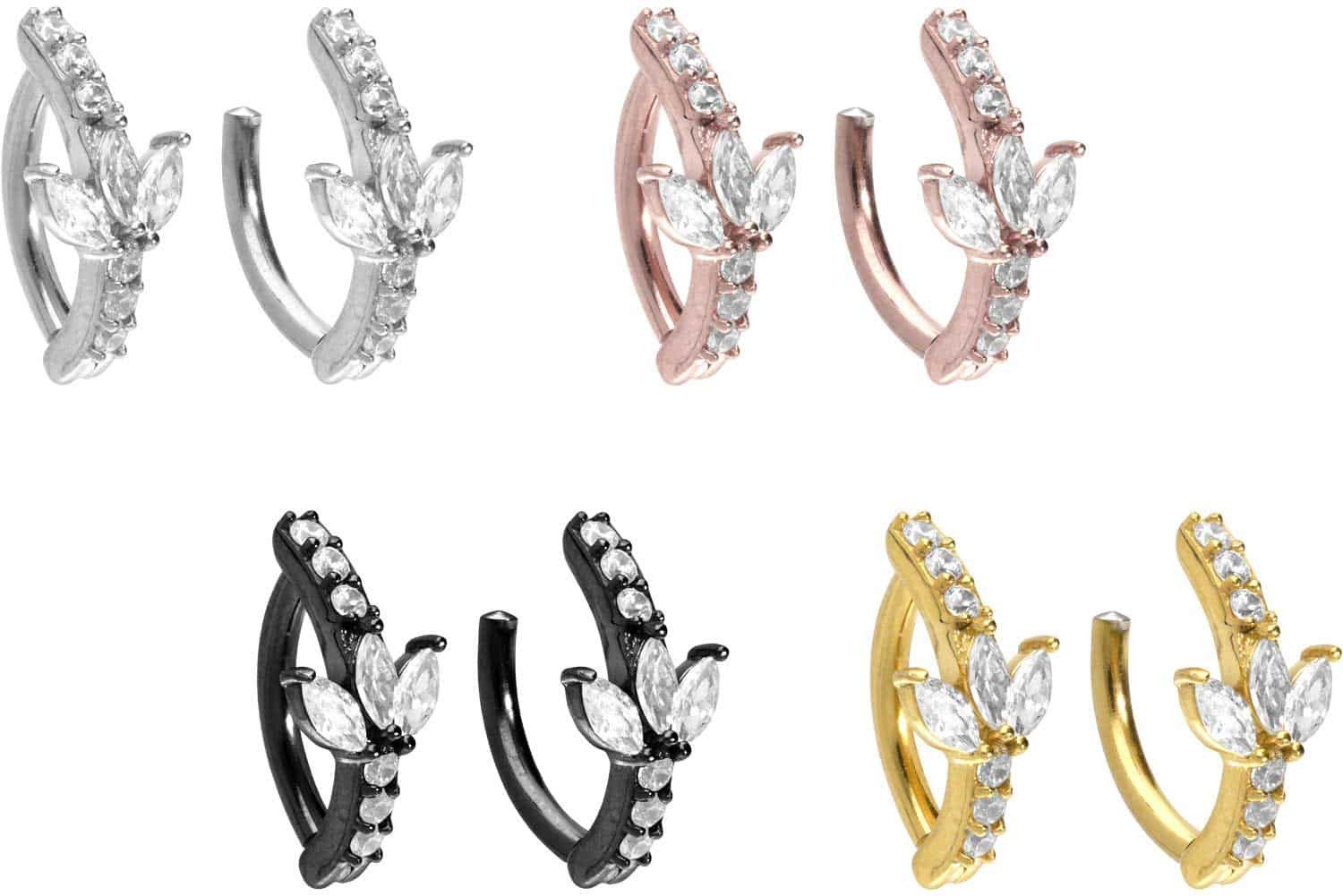 PIERCINGLINE Bauchnabelpiercing Titan Bauchnabelclicker BOGEN + LOTUSBLÜTE günstig online kaufen