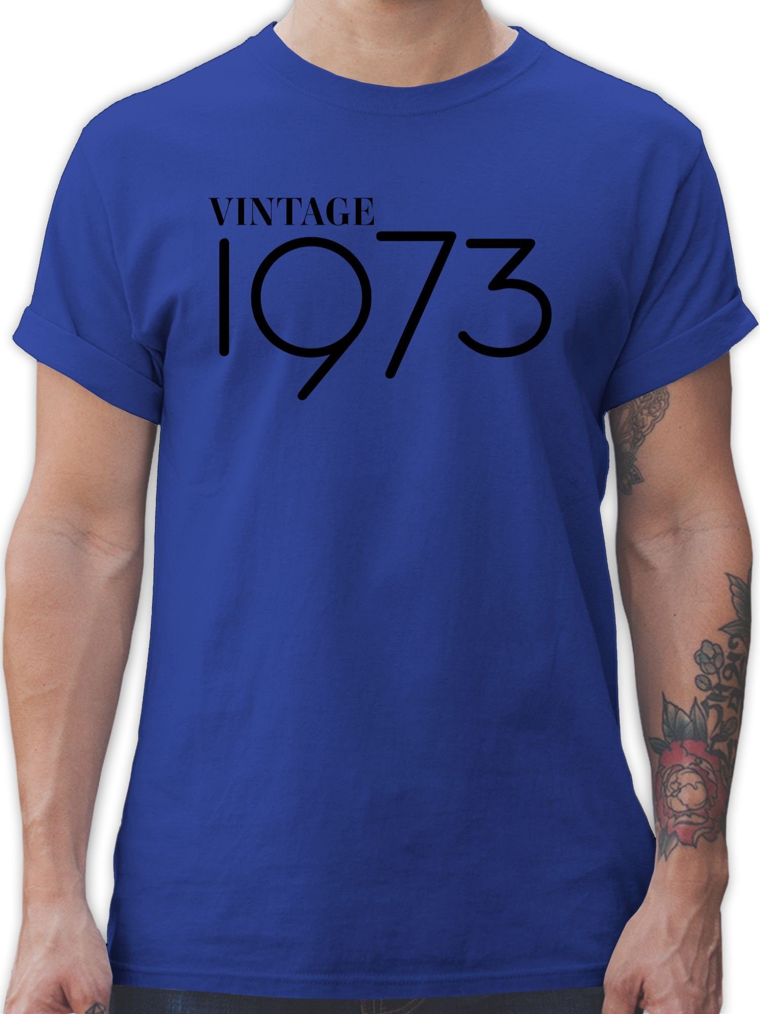T-Shirt 1973 Geburtstag Shirtracer Vintage 50. 3 Royalblau