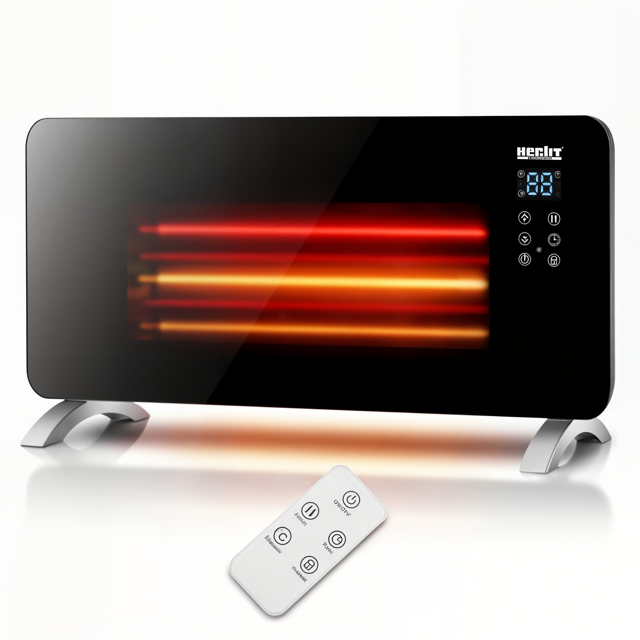 Hecht Heizlüfter Heizpaneel Heizstrahler 3522, 2000W, Thermostat, Timer, Kindersicherung, 16 bis 40°C, bis zu 25 m²