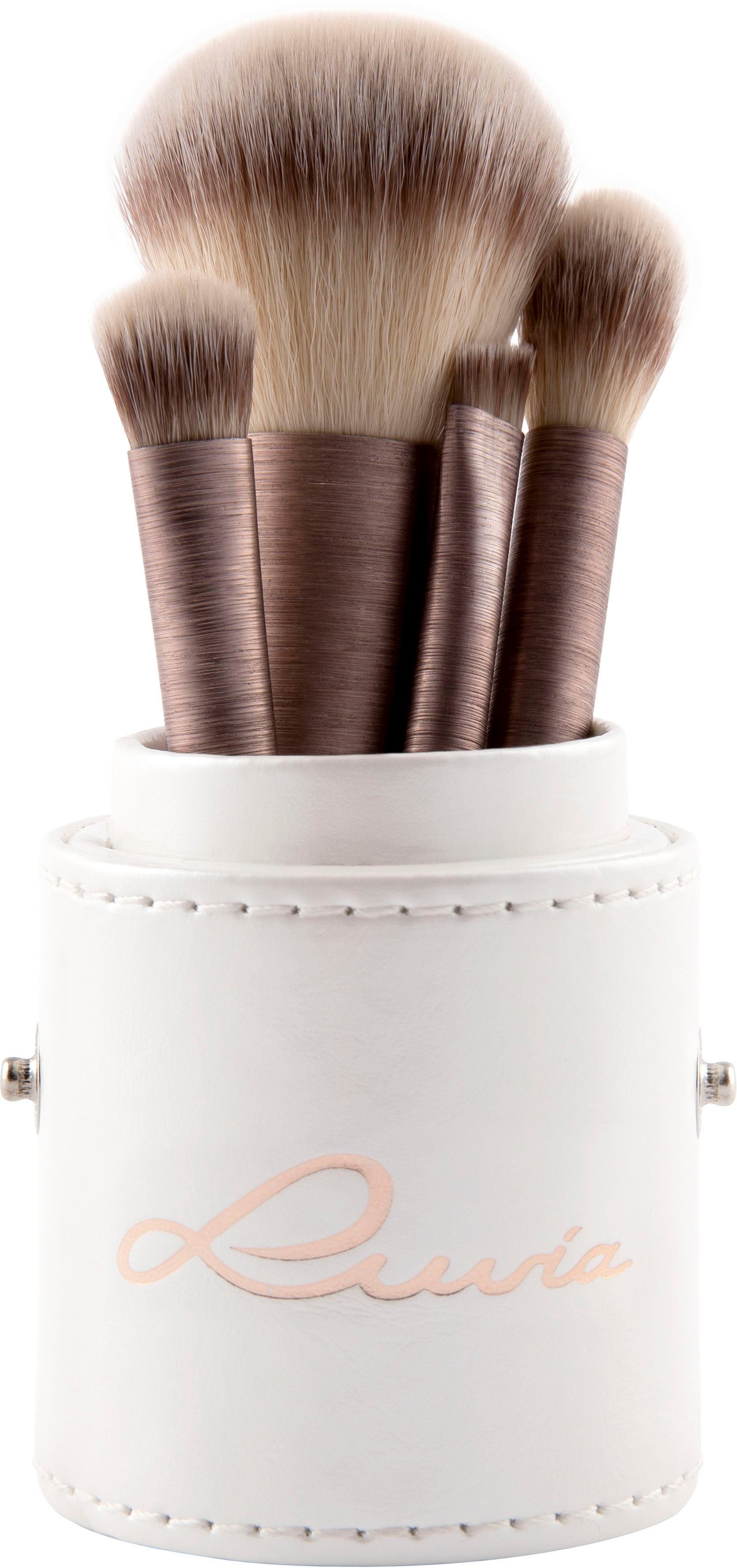 Luvia Cosmetics Kosmetikpinsel-Set PRIME VEGAN MINI, 5 tlg., 4 Pinsel, Reise-Set, Nurai-Pinselhaar, vegan.