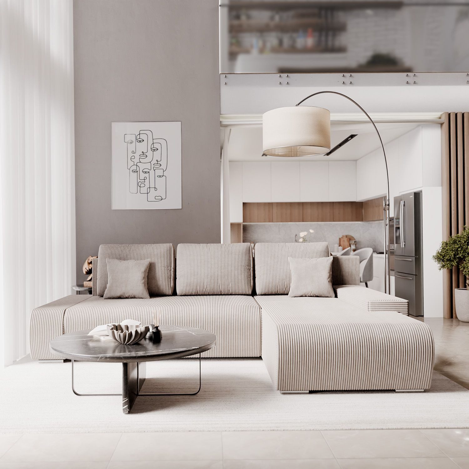 Juskys Ecksofa Iseo, modern, L-Form, Schlaffunktion, günstig online kaufen