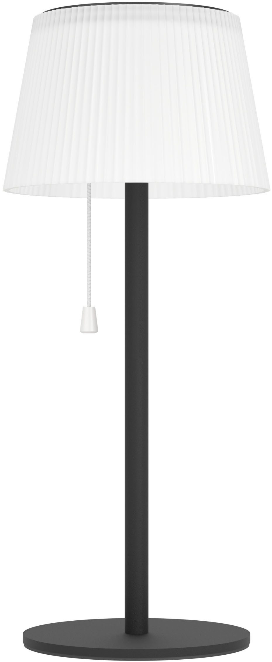 EGLO Tischleuchte SCORDIANO Tischlampe - Stahl - SOLAR-LED - 2,3W - IP44, Ein-/Ausschalter, USB-Anschluss mit Ladefunktion, LED fest integriert, Neutralweiß, Kaltweiß, Warmweiß, Solarleuchte, Außentischleuchte, Akku, Leselampe, H38 x Ø13 cm