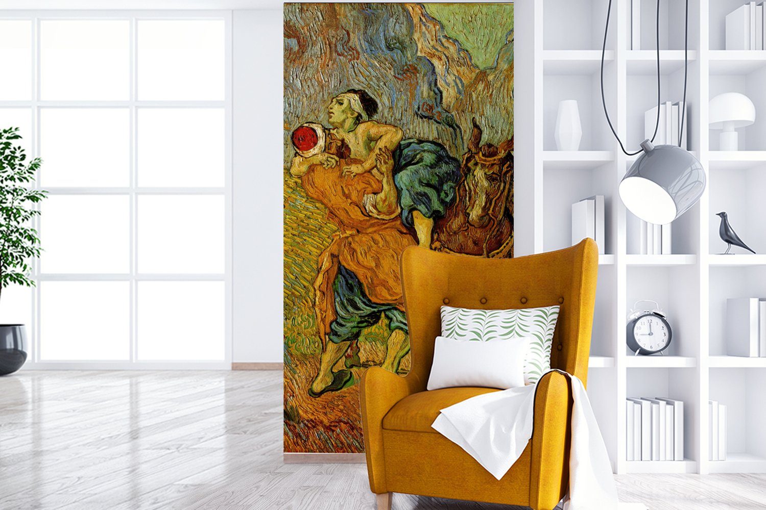Küche, Gogh, (2 Vliestapete Samariter Vincent MuchoWow barmherzige St), bedruckt, Wohnzimmer Fototapete für Fototapete Matt, Schlafzimmer Der - van