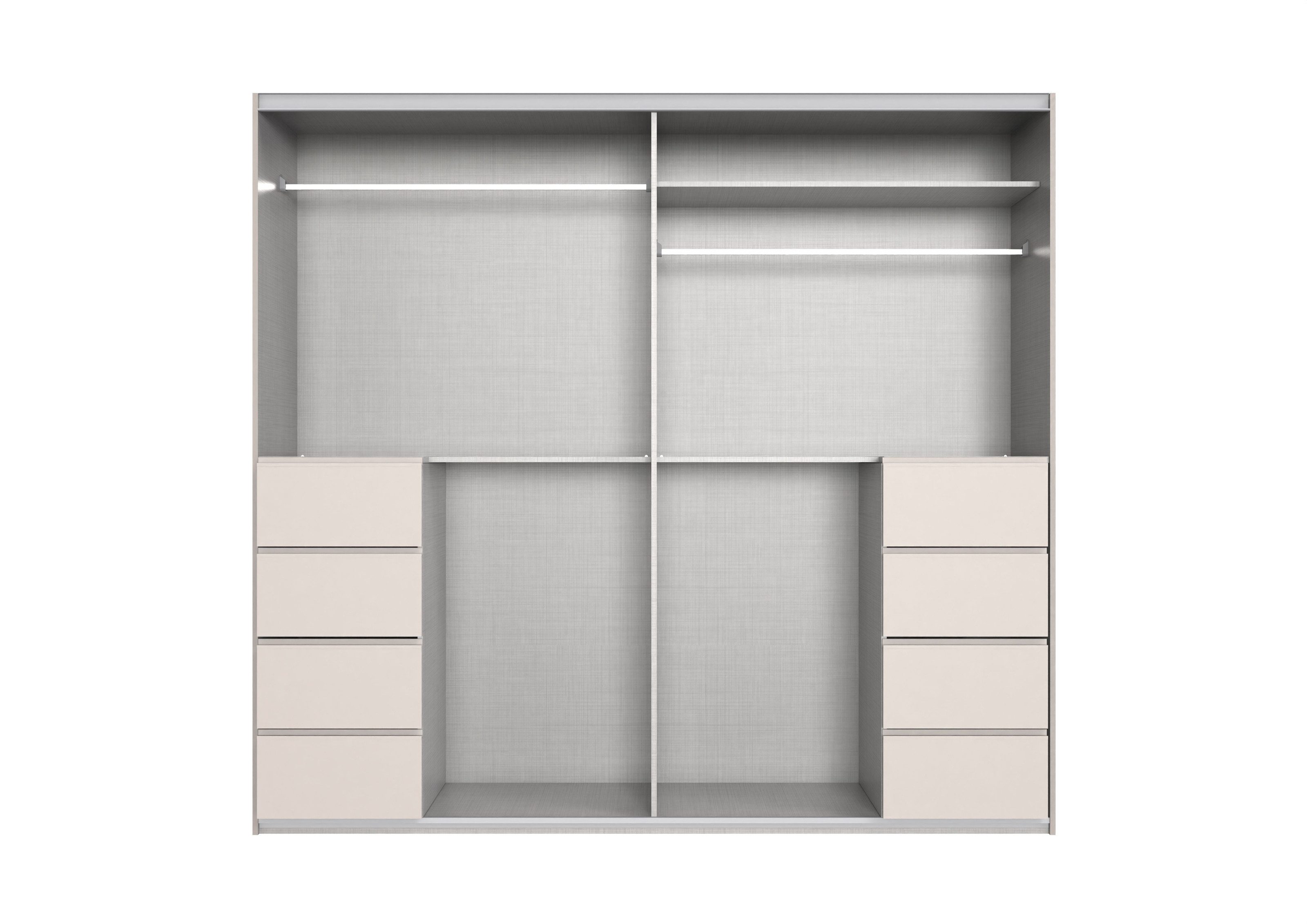 freiraum Schwebetürenschrank BALI in KASCHMIR / SPIEGEL - 225x208x64cm (BxHxT)