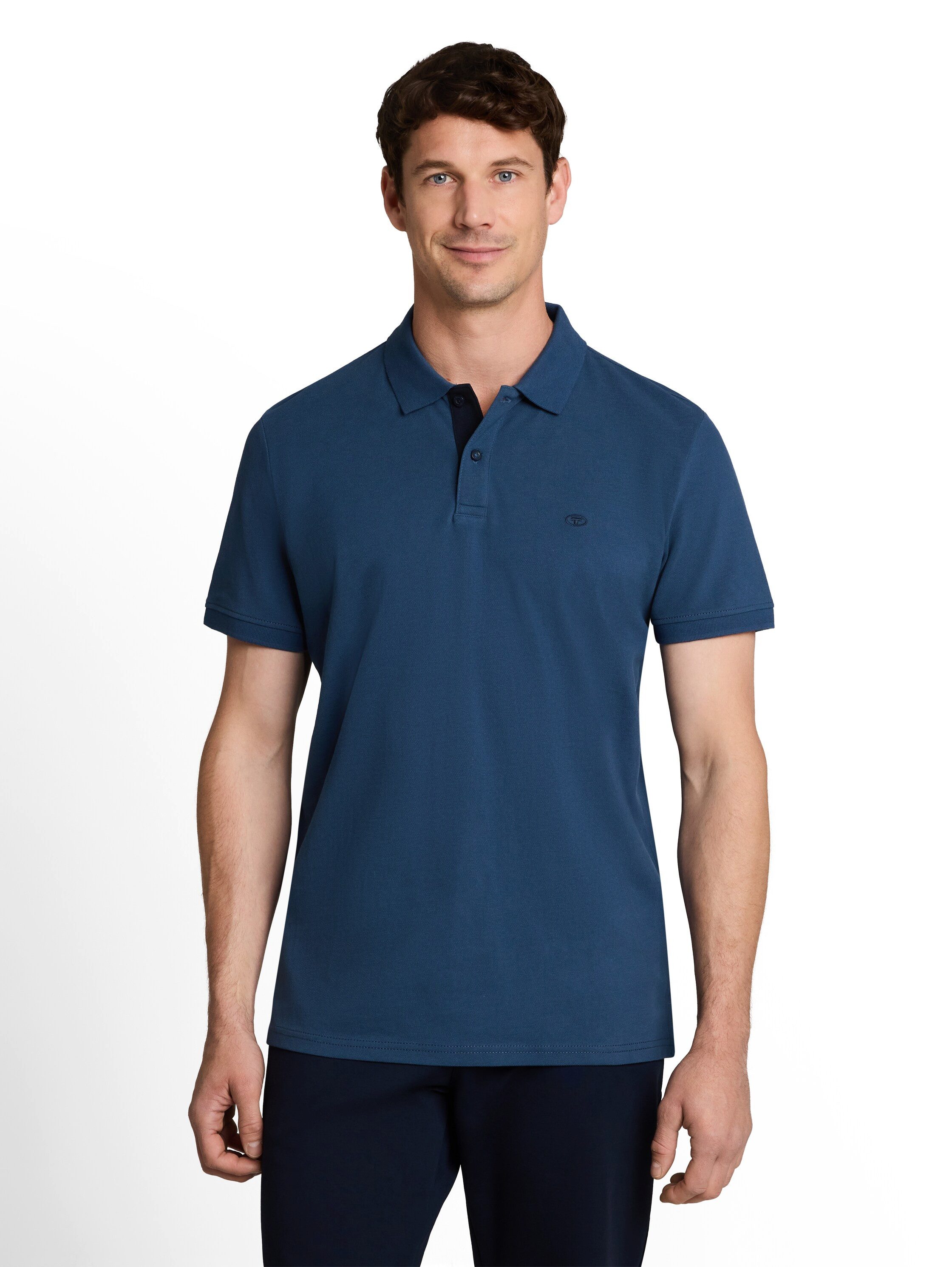TOM TAILOR Poloshirt mit Knopfleiste und Logo