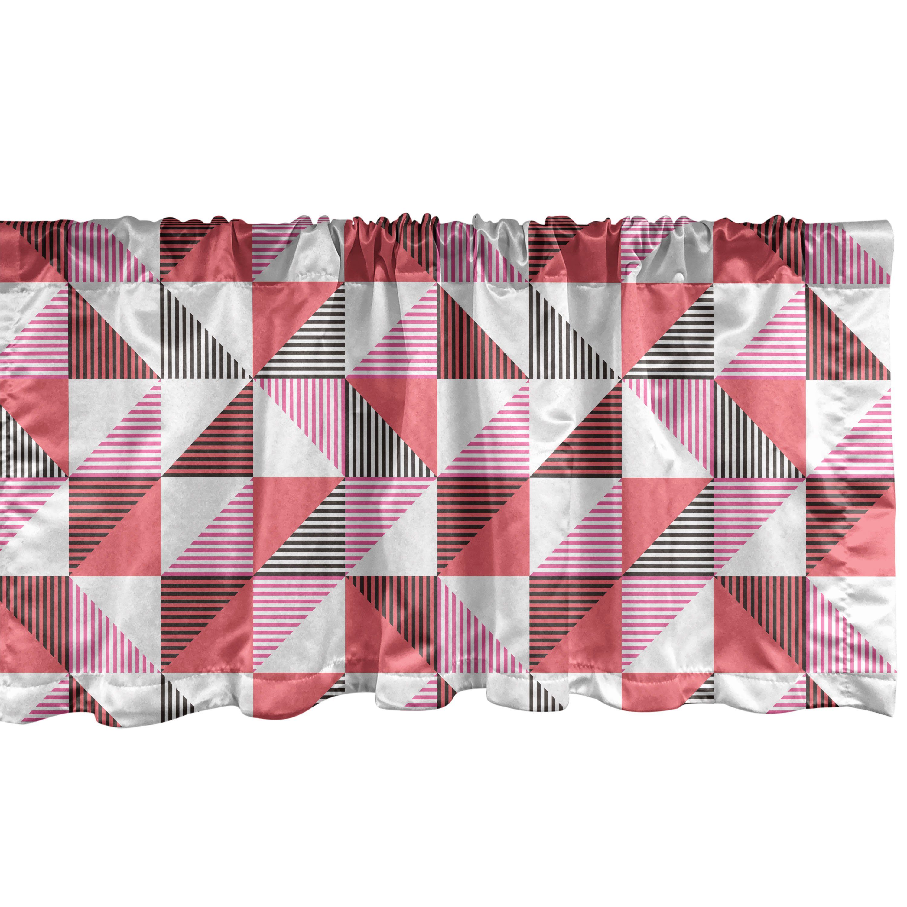 Scheibengardine Vorhang Volant Küche Abakuhaus, mit Halbierte für Microfaser, Geometrisch Dekor Striped Stangentasche, Schlafzimmer Triangles