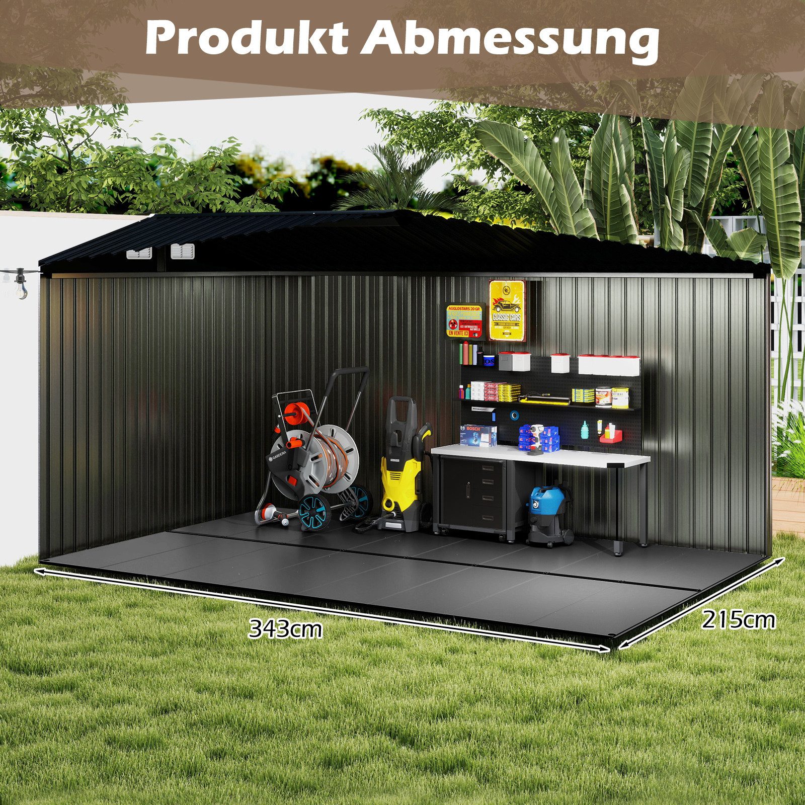 COSTWAY Gartenhaus-Fußboden, BxT:215x343 cm, Bodenplatte für günstig online kaufen