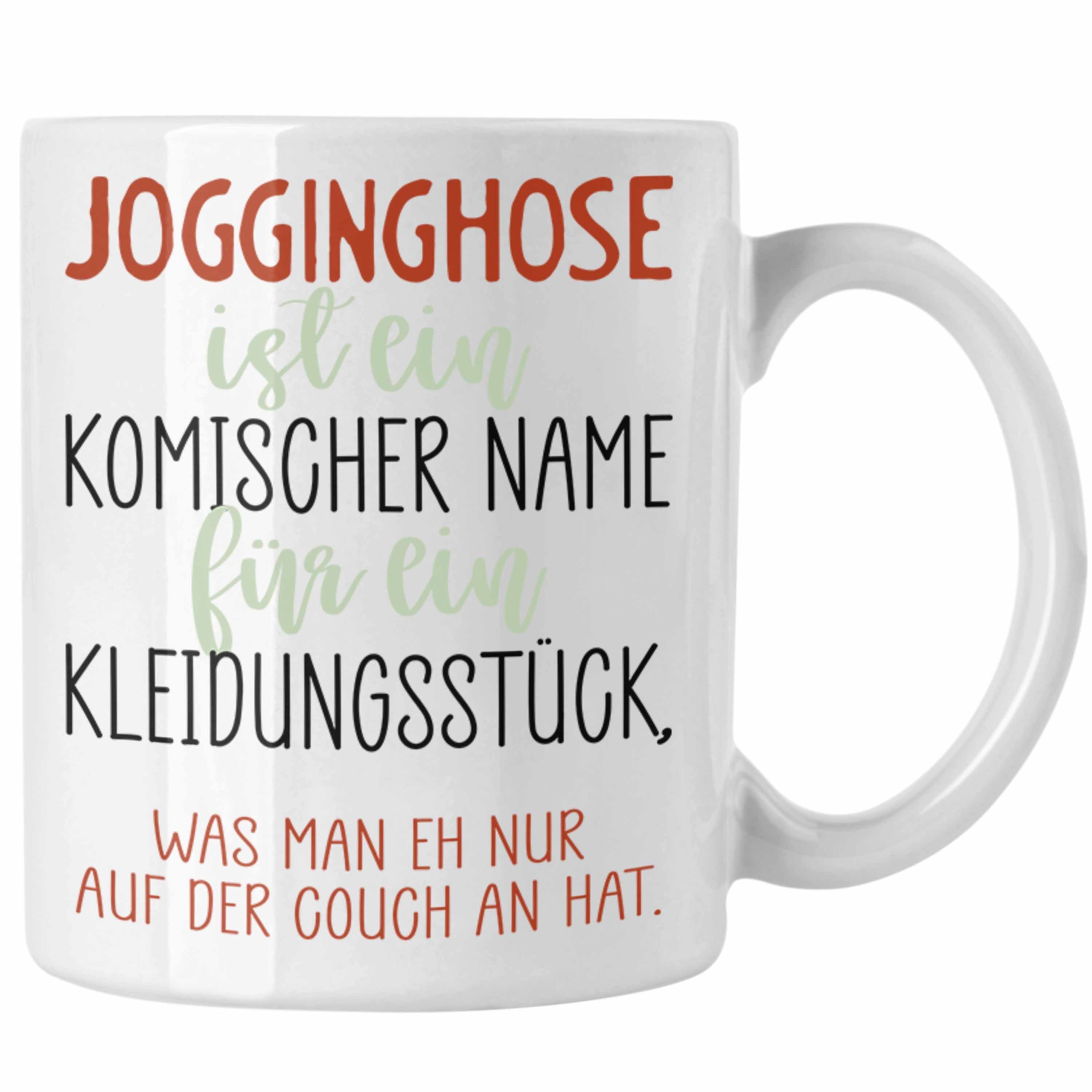 Tasse Witzige Geschenkidee Chiller Couch Weiss Spruch Tasse Kaffeetass Jogginghose Trendation