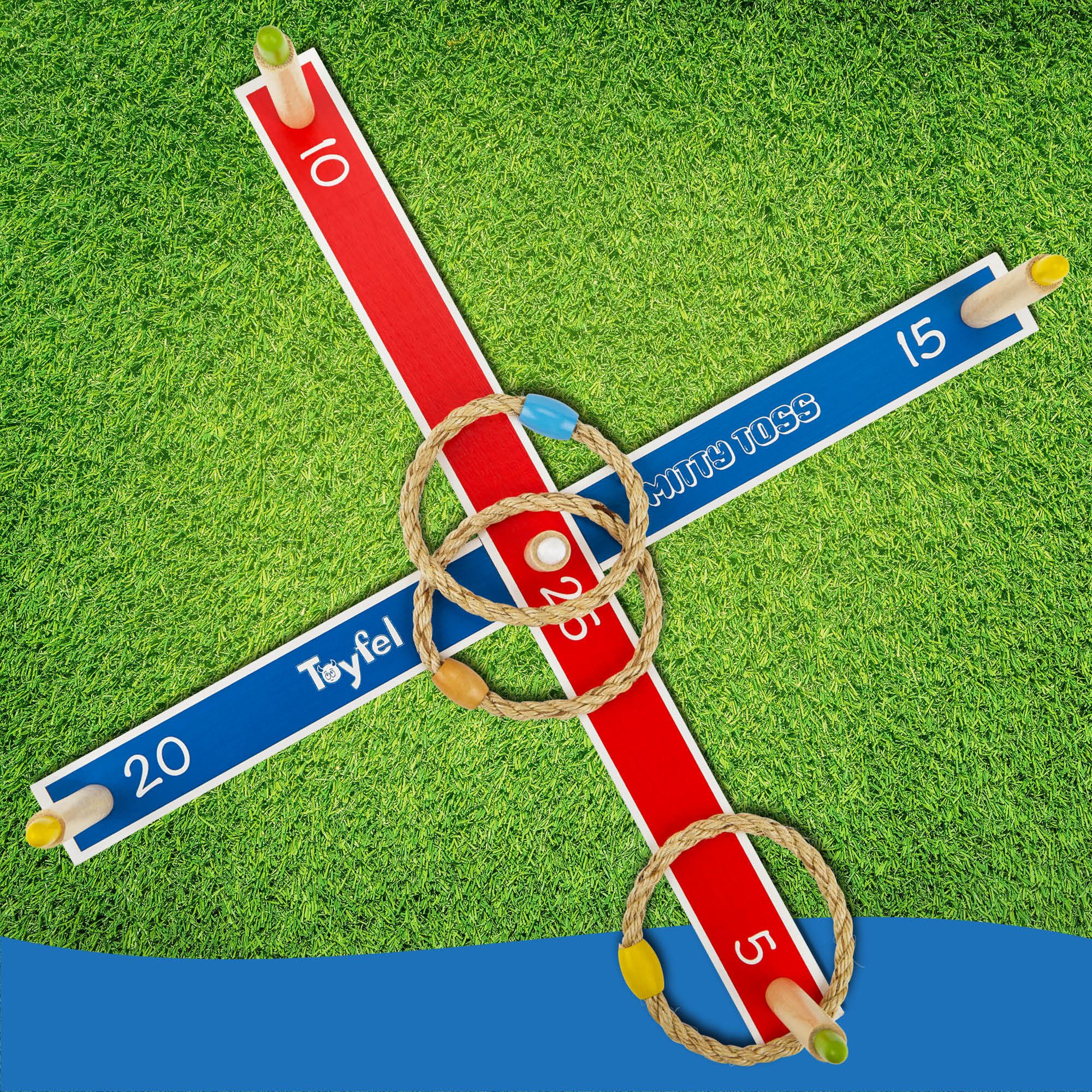 Toyfel Spiel Ringwurfspiel Kinder Outdoor XXL Mitty Toss, Wurfspiel Kinder Outdoor & Indoor Ringe werfen