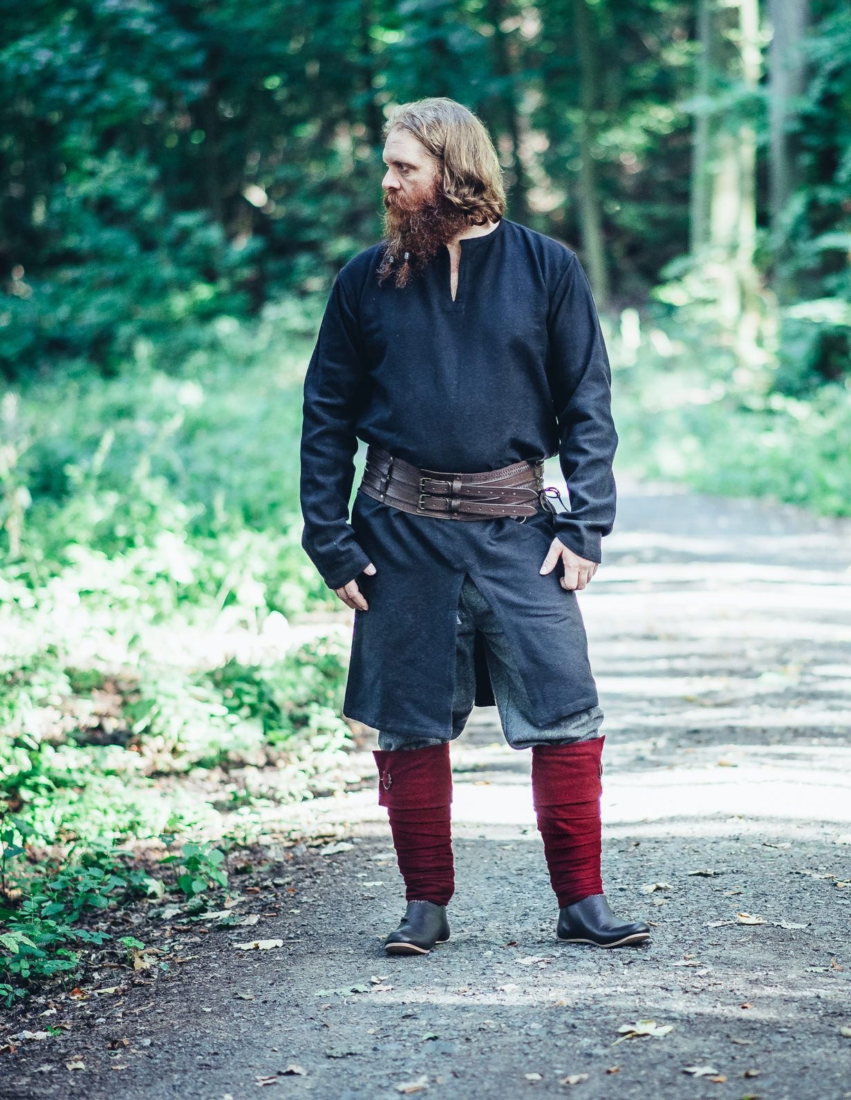 Wikinger-Kostüm Wikinger Longtunika Schwarz "Lennart"
