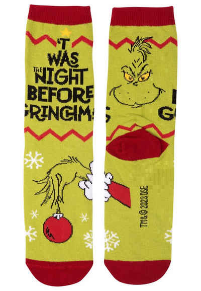 United Labels® Socken The Grinch Socken für Damen - before Grinchmas Sneaker Frauen Grün