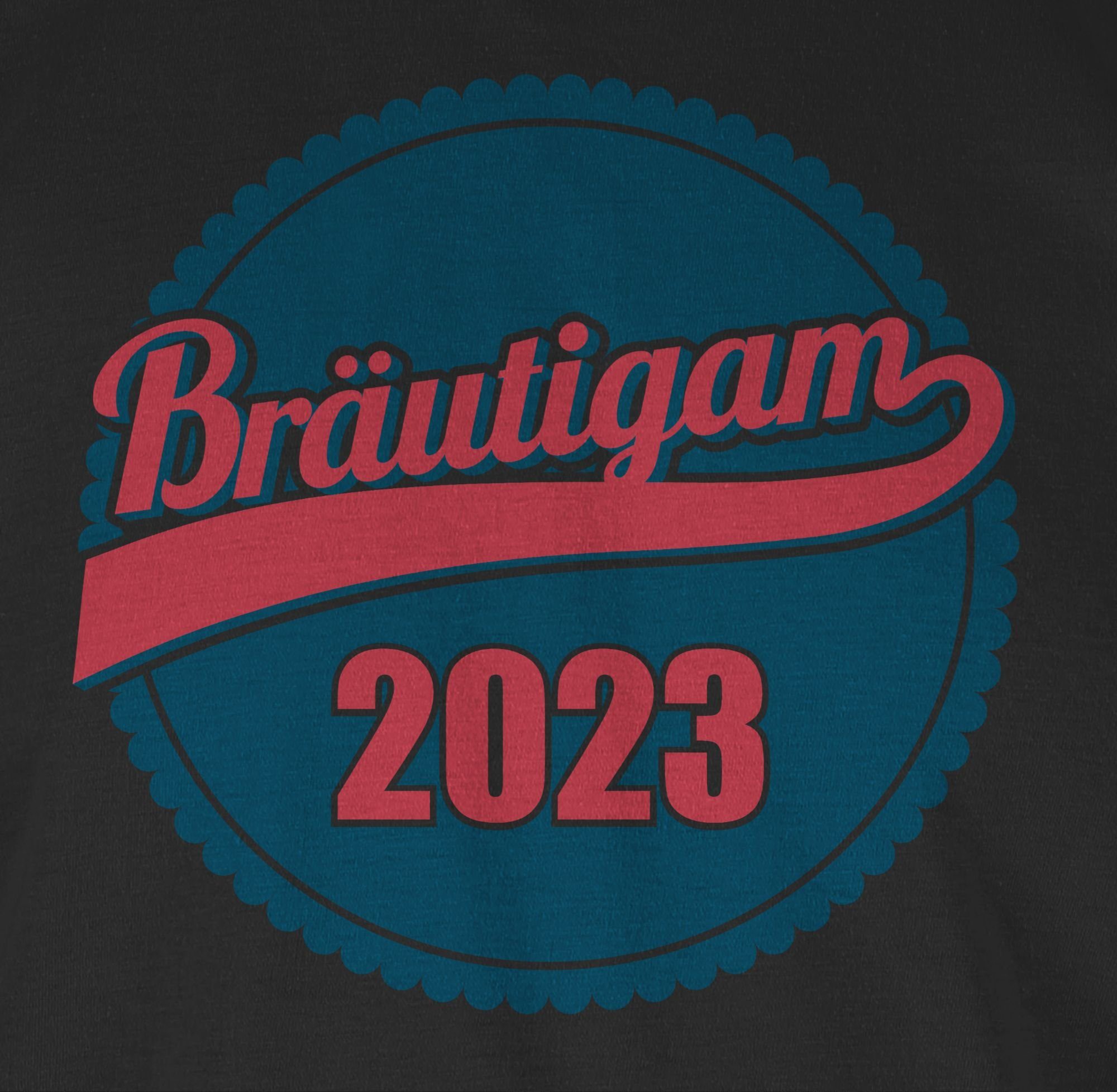 Schwarz Männer Bräutigam T-Shirt JGA Shirtracer 2 2023