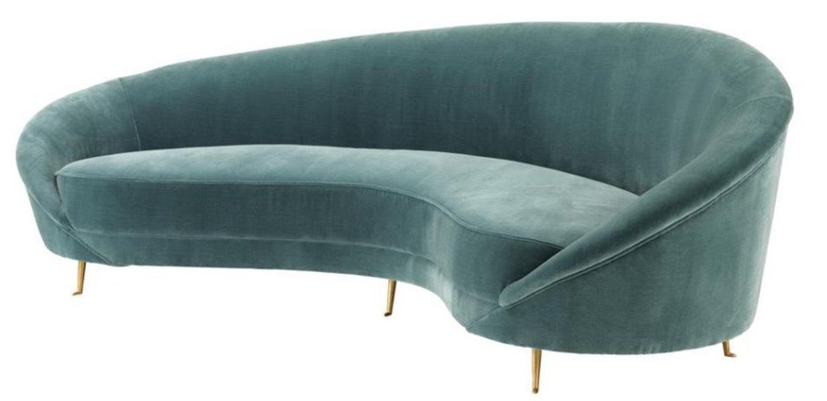 Casa Padrino Sofa Designer Sofa Dunkeltürkis 245 x 87 x H. 79 cm - Limited Edition