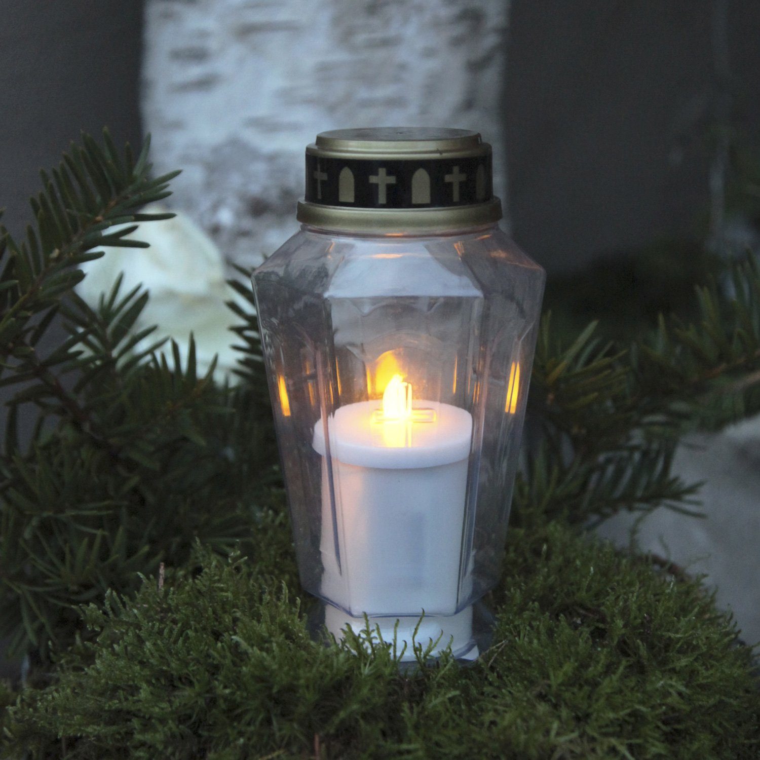 MARELIDA LED-Kerze LED Grabkerze Grablicht Novenkerze Serene flackernd 1000 günstig online kaufen