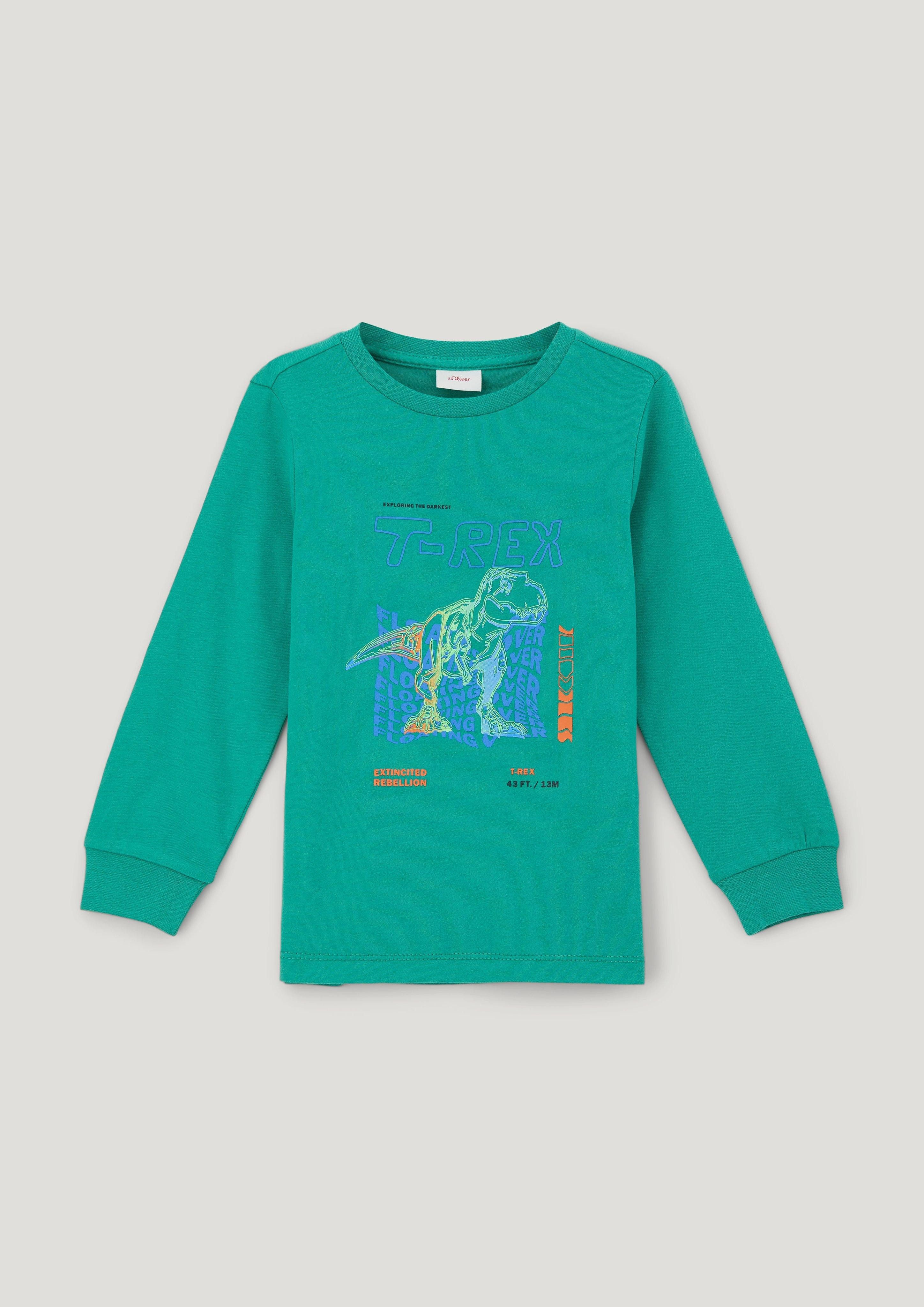 Langarmshirt Longsleeve mit gummiertem Print