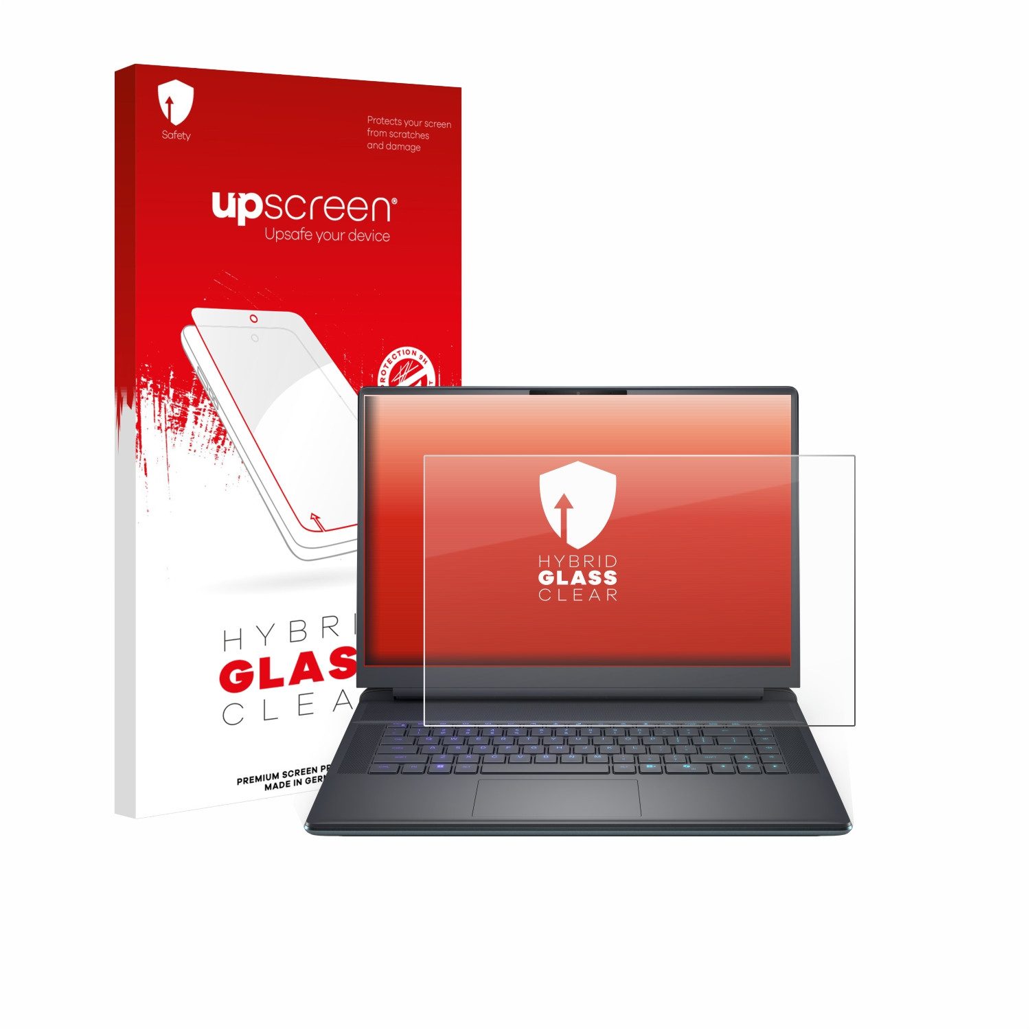 upscreen Displayschutzglas Folie für Dell Alienware 16 Area-51, Schutzfolie Glas Panzer Display Schutz klar