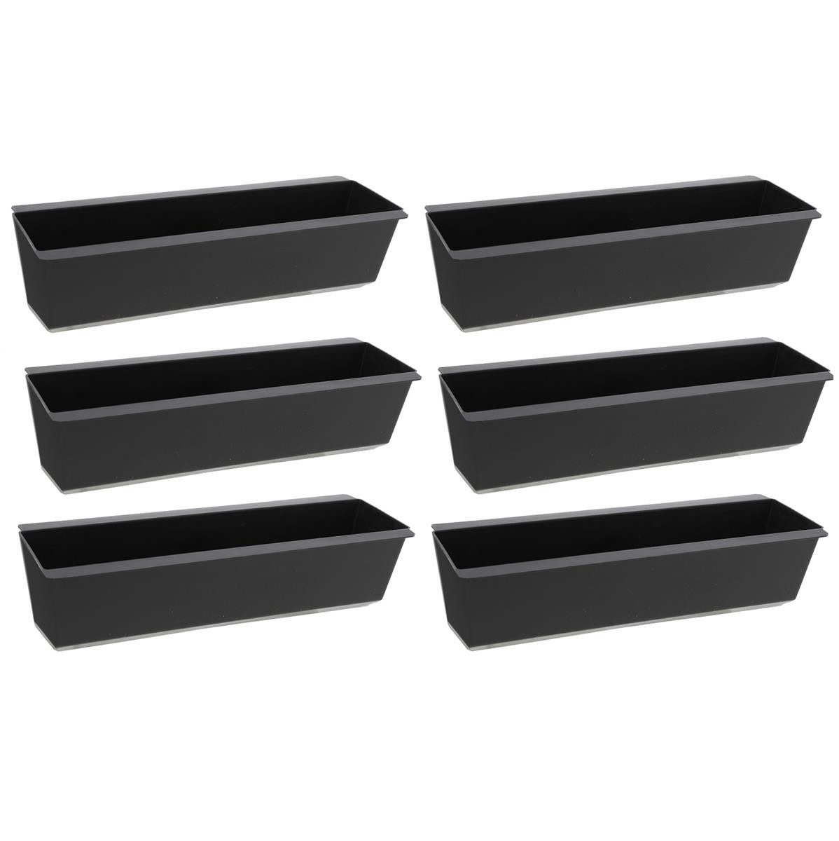 Geschenkestadl Blumenkasten Pflanzkästen Europalette 6er Set Metall oder Kunststoff Pflanztöpfe (Sparset, 6er Set), passend für Europaletten