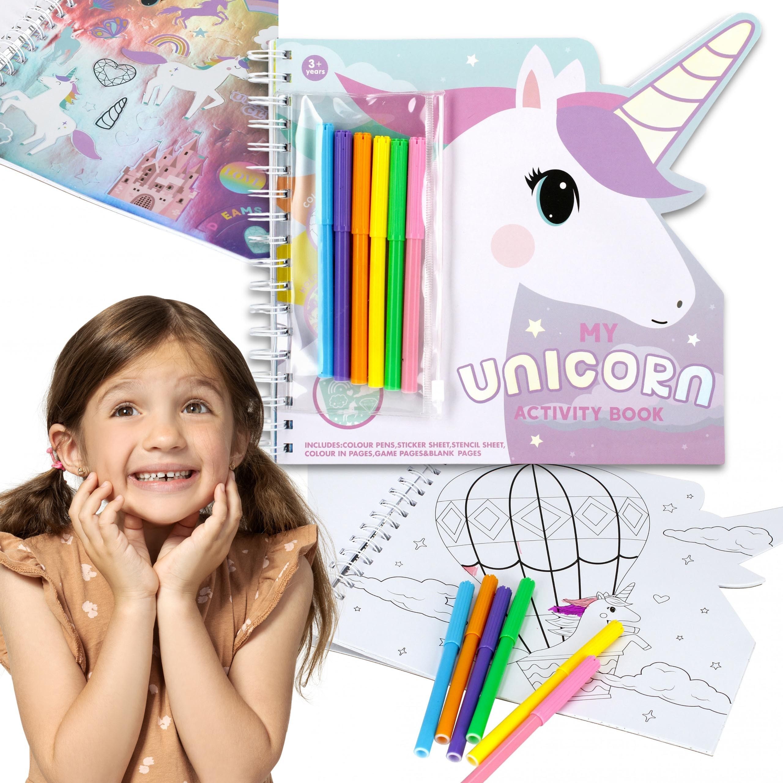 Kreativset Kreativset, Malset Einhorn-Malbücher, Aufkleber, Marker