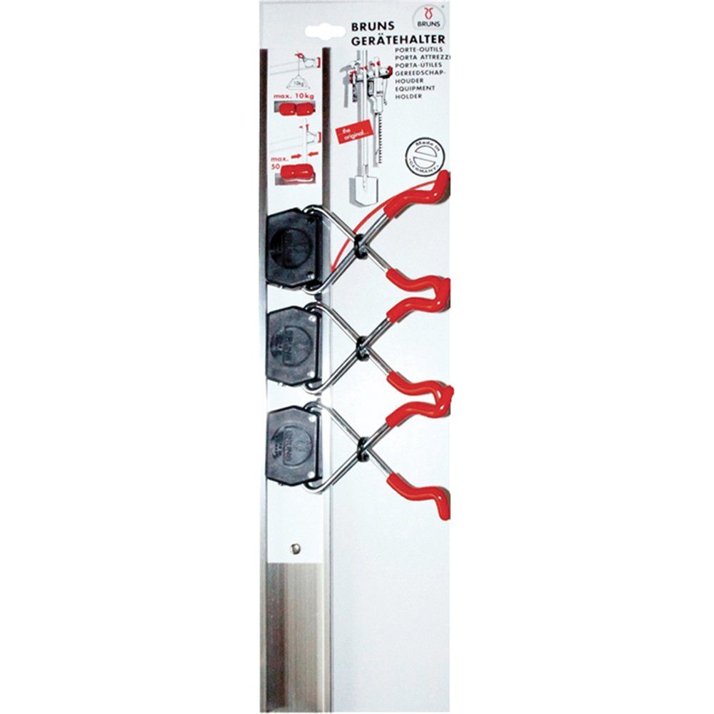 Gartengerätehalter Gerätehalterschiene 0,5 m mit 3 Gerätehaltern Made in Germany