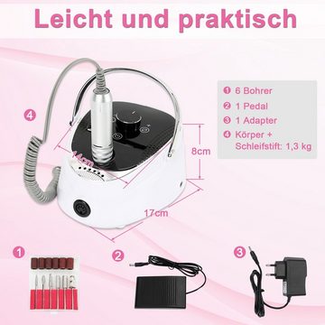 Clanmacy Maniküre-Pediküre-Set Elektrische Nagelfräser für Gelnägel 35000 U/Min Nagelfeile Set