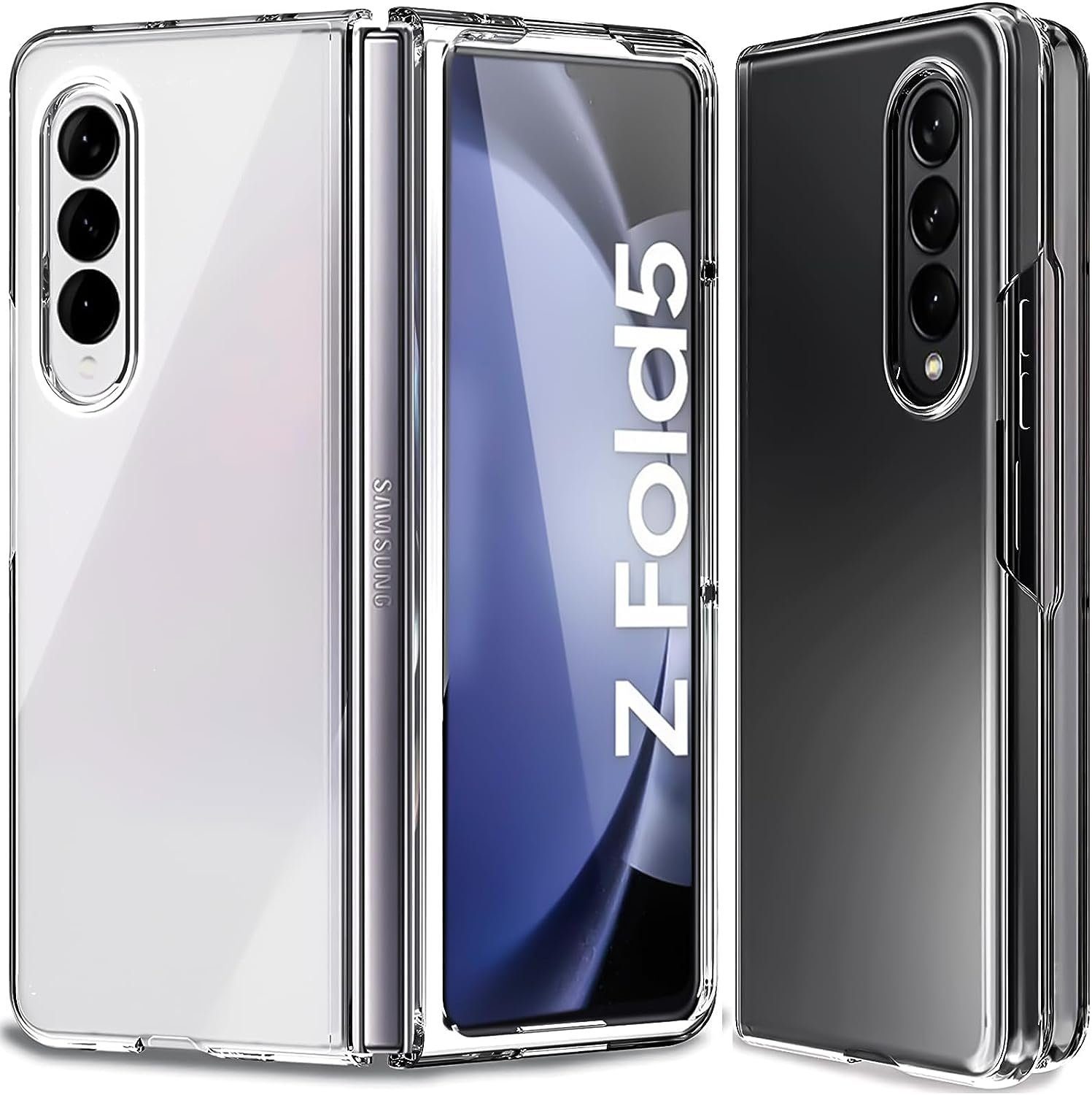 MSM Handyhülle Hülle für Samsung Galaxy Z Fold 5 Silikon Schutzhülle TPU Tasche Klar