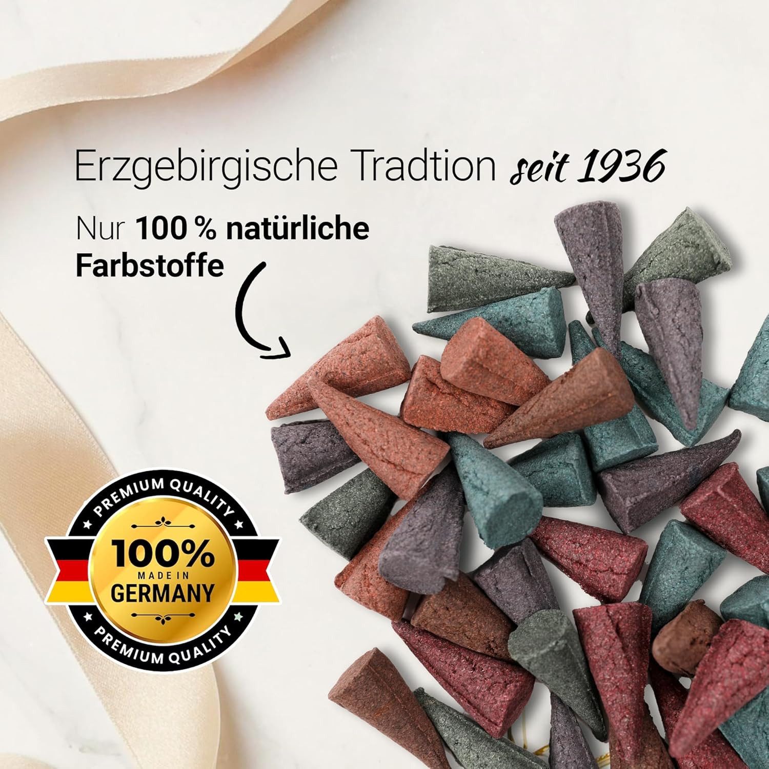Crottendorfer Räucherkegel Räucherkerzen Geschenkset Spanschachtel 40+, 100% Made in Germany