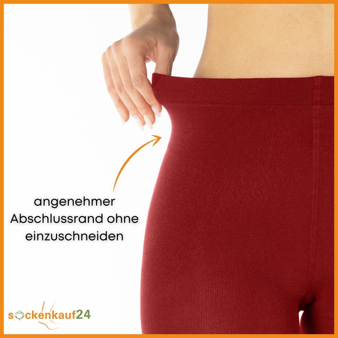sockenkauf24 Thermostrumpfhose Damen Strumpfhose mit Innenfleece in 10 Farben (Rot 38-40) extra warm Winter Strumpfhose WP – Bild 5 von 5