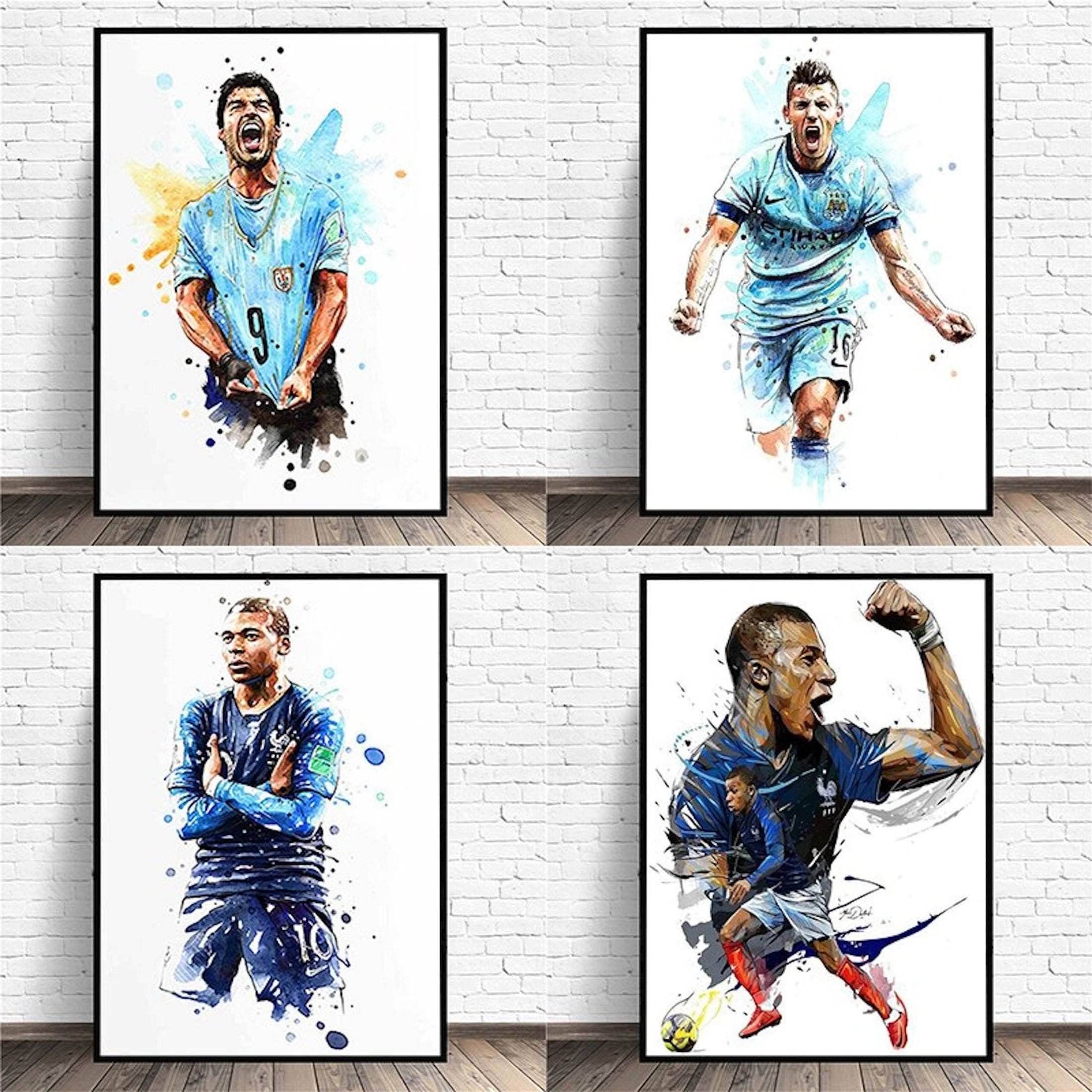 JUSTGOODMOOD Poster Fußballspieler Tor Jubel Kylian Mbappe und Christiano Ronaldo als Deko, C (1 St)
