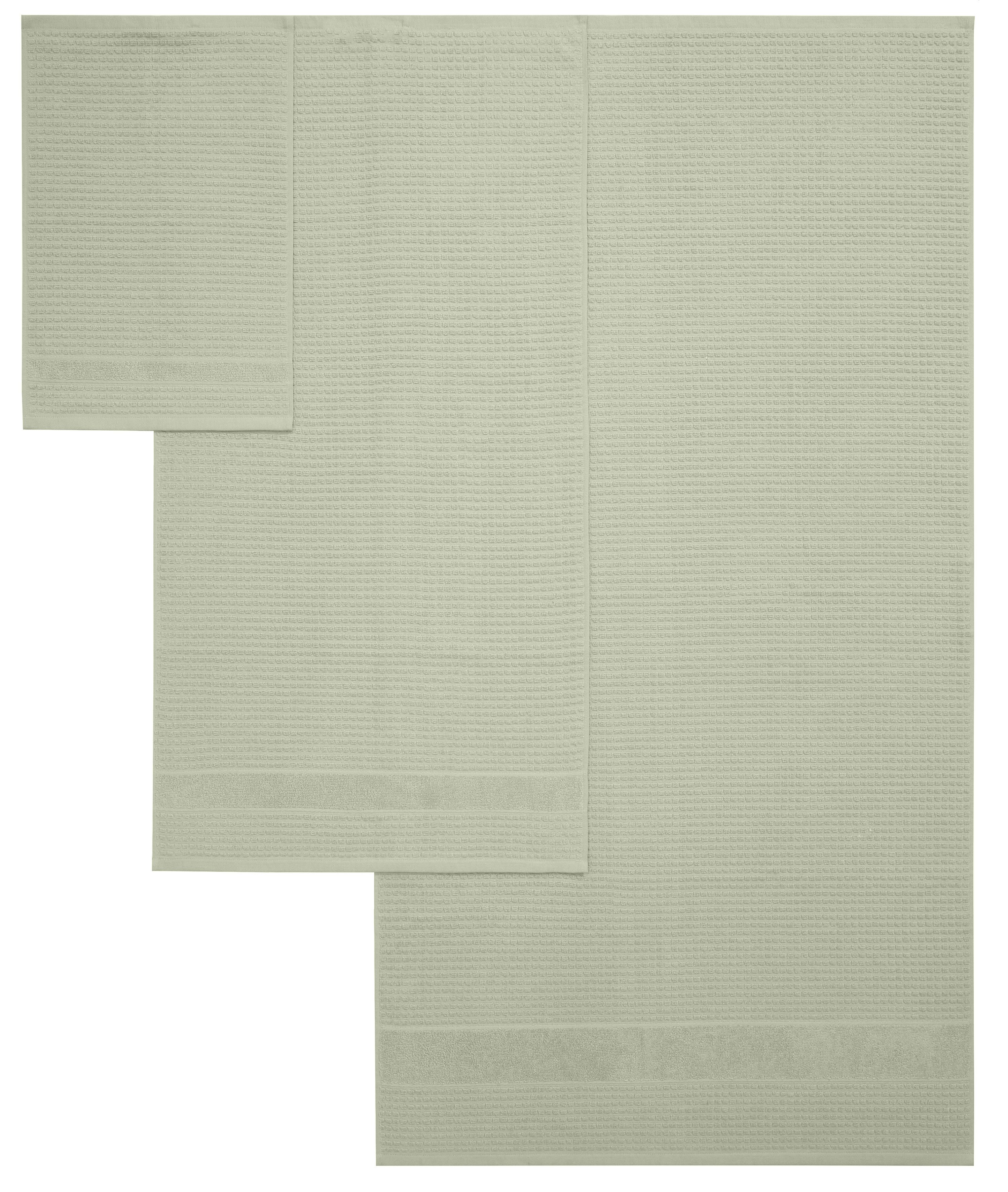 KangaROOS Handtuch Set Summer, Duschtuch, Handtuch, Gästeücher, Frottier (Set, 5-St), einfarbiges Handtuch-Set aus 100% Baumwolle, Hoch-Tief-Effekt