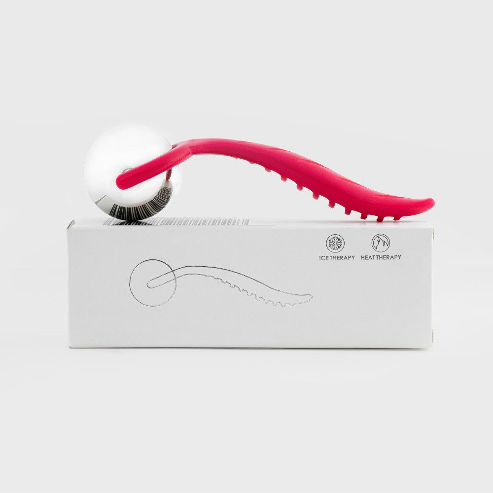 FEELVIT Massageroller mit entspannender Wärme-/Kältetherapie-Funktion, Massageroller mit Griff, Massageroller mit Wärme-/Kältefunktion