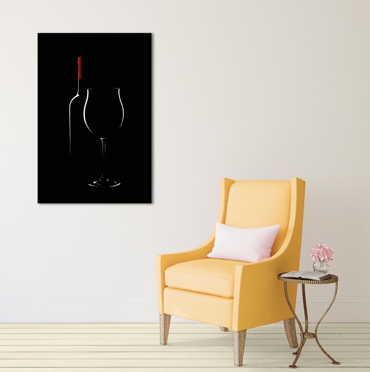 Wallario Glasbild, Rotwein bei Nacht, in günstig online kaufen